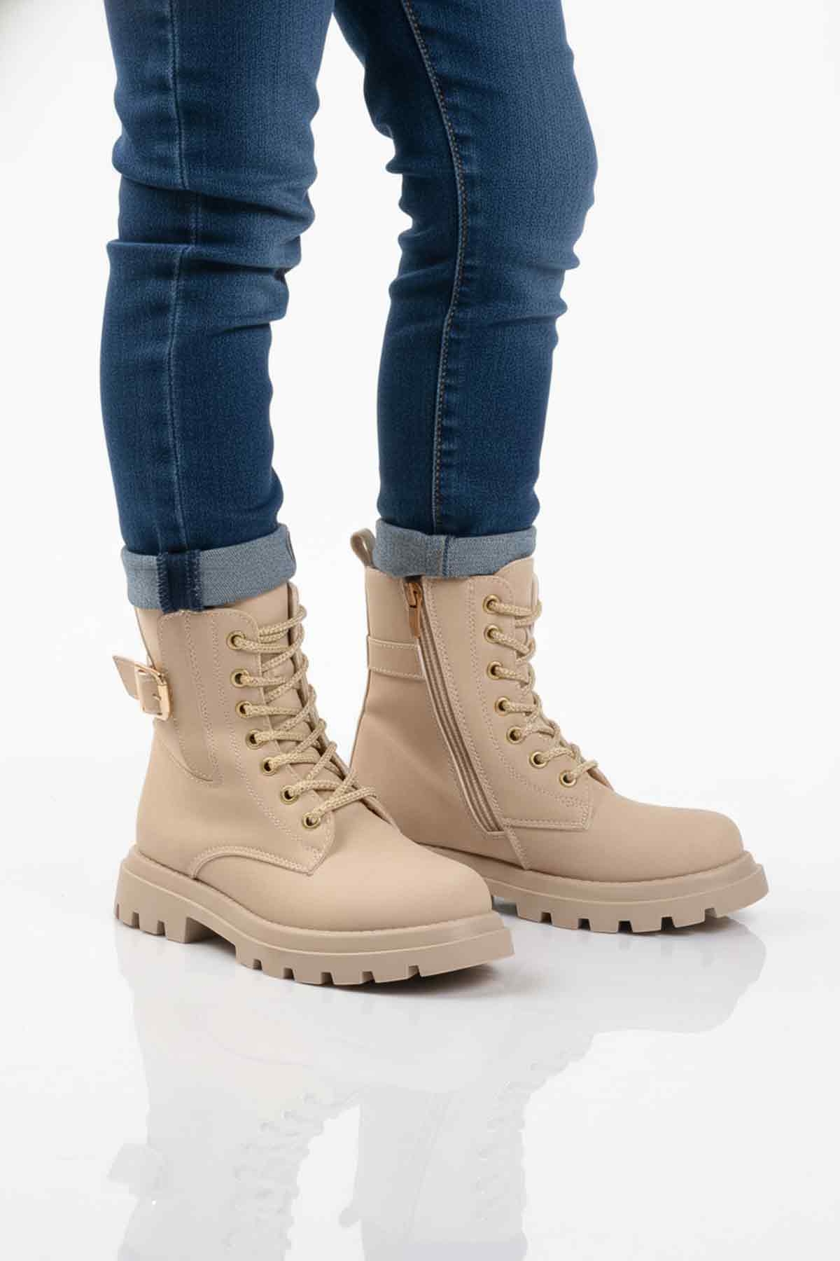 Bej İçi Polarlı Kaymaz Kız Çocuk Bot Aleda F - Görsel 2