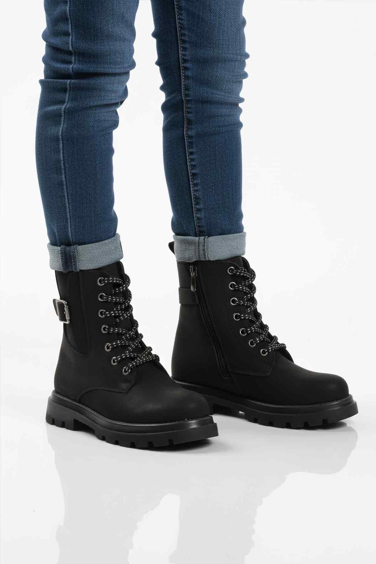 Siyah İçi Polarlı Kaymaz Kız Çocuk Bot Aleda F - Görsel 2