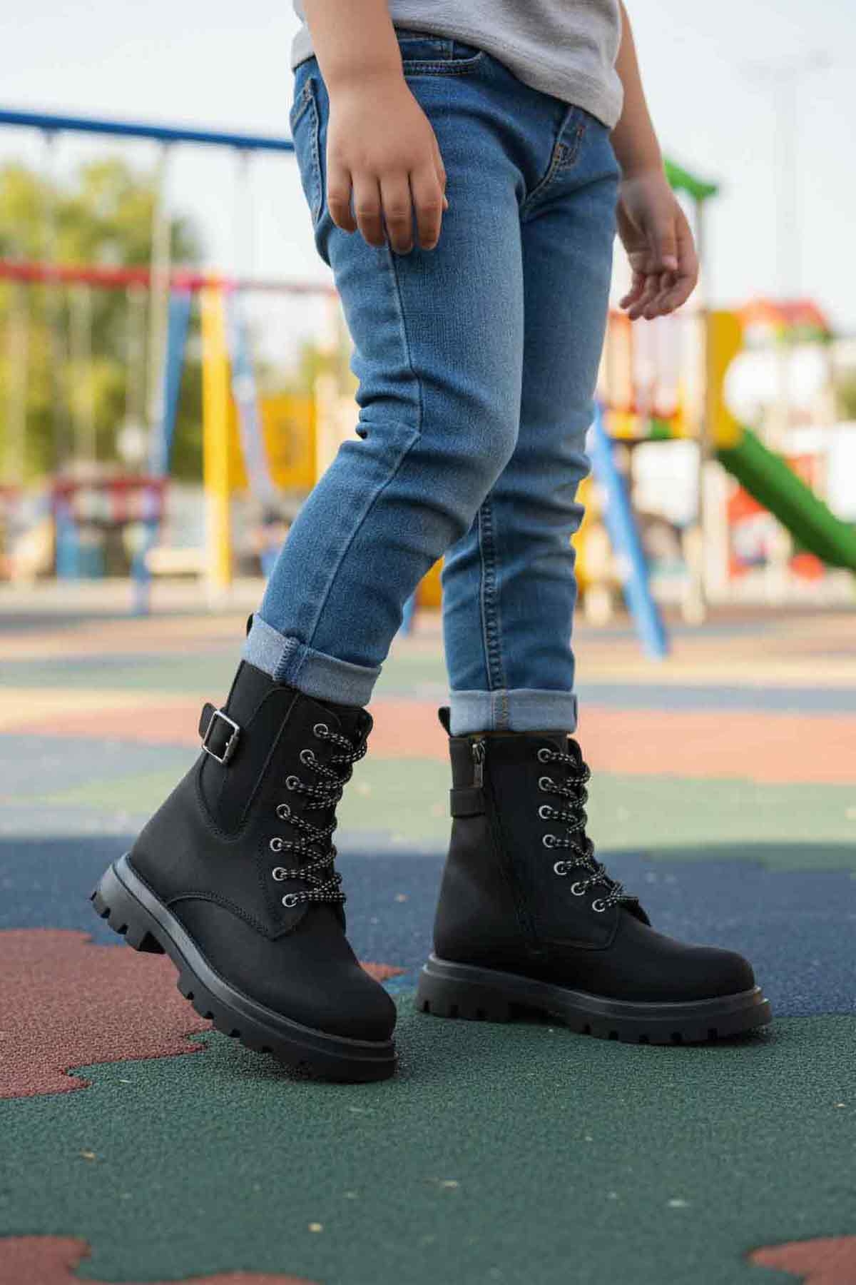 Siyah İçi Polarlı Kaymaz Kız Çocuk Bot Aleda F - Görsel 4