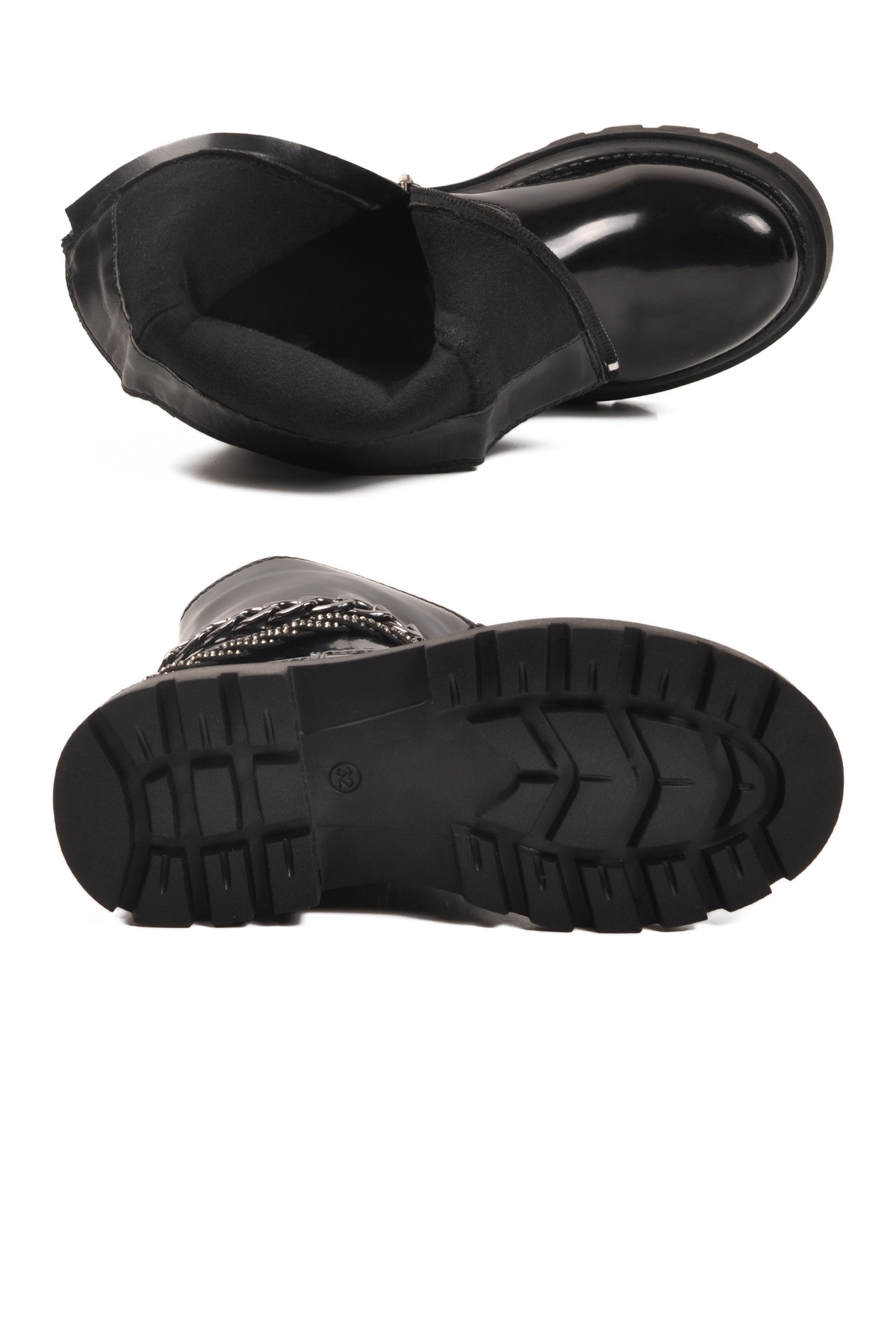 Siyah Rugan İçi Polarlı Kaymaz Kız Çocuk Çizme Duru F - Görsel 6