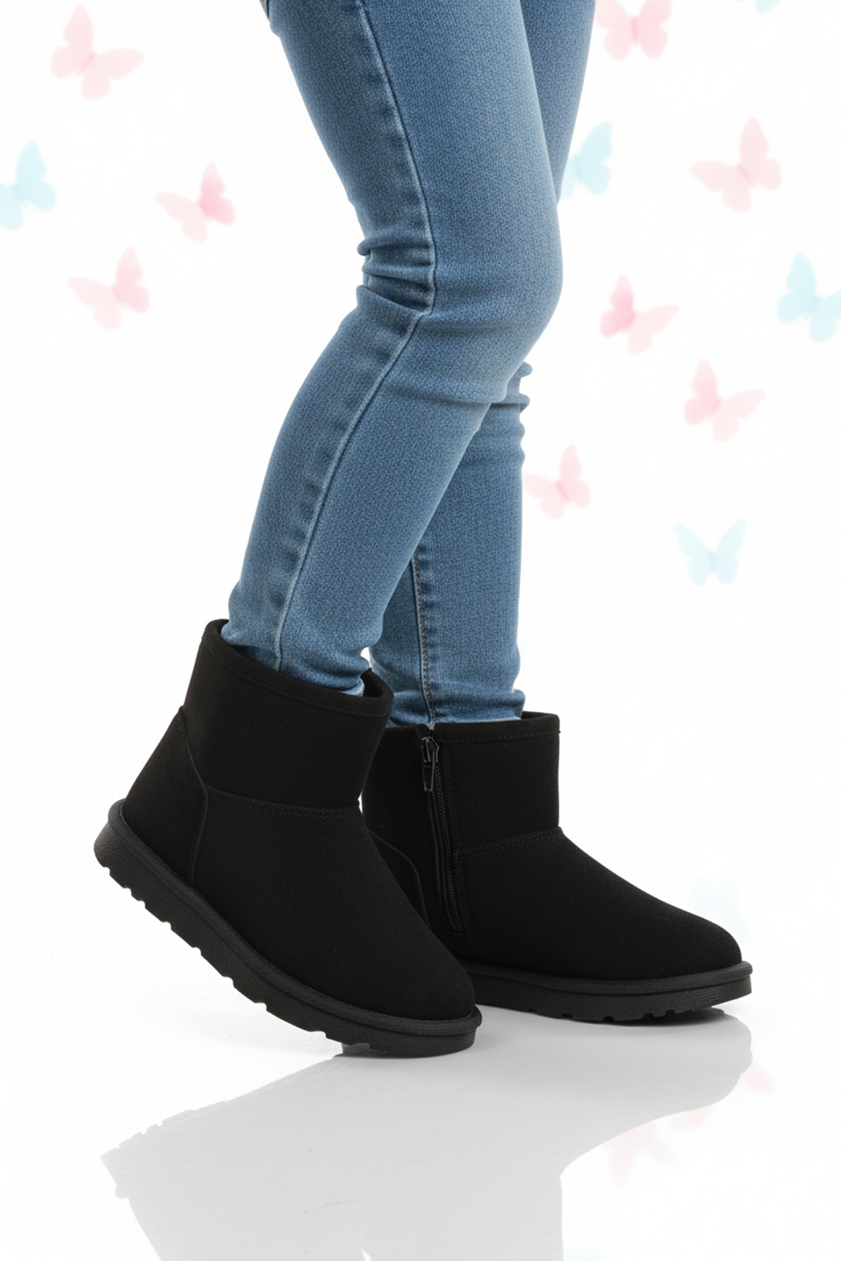 Siyah Süet İçi Kürklü Soğuğa Dirençli Kız Çocuk Bot 2096 F - Görsel 2