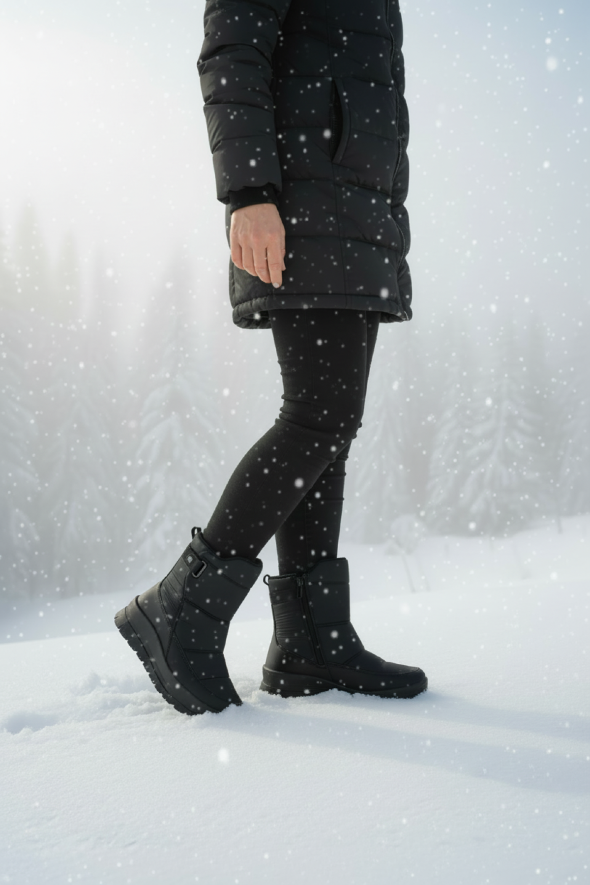 Polaris 322623.Z 5PR Siyah Kadın Kar Botu - Görsel 3