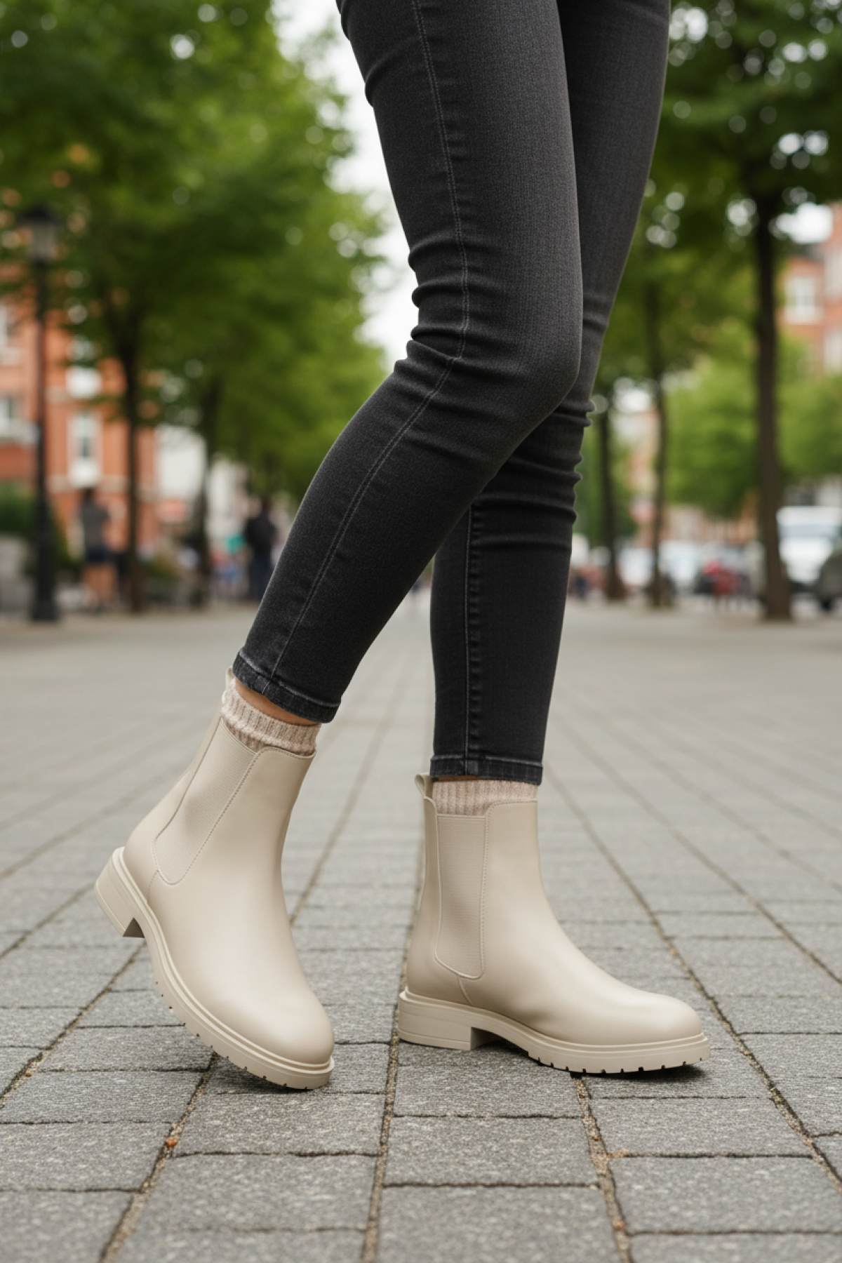 25K-6016 5PR Bej Kadın Chelsea Bot - Görsel 3