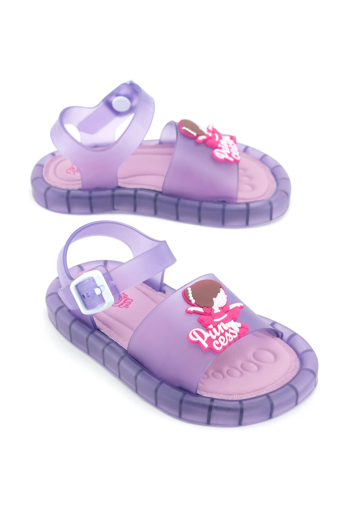 Prenses Kız Çocuk Yazlık Airblow Bilekten Tokalı Ayarlanabilir Rahat Işıklı Taban Günlük Sandalet - Görsel 2