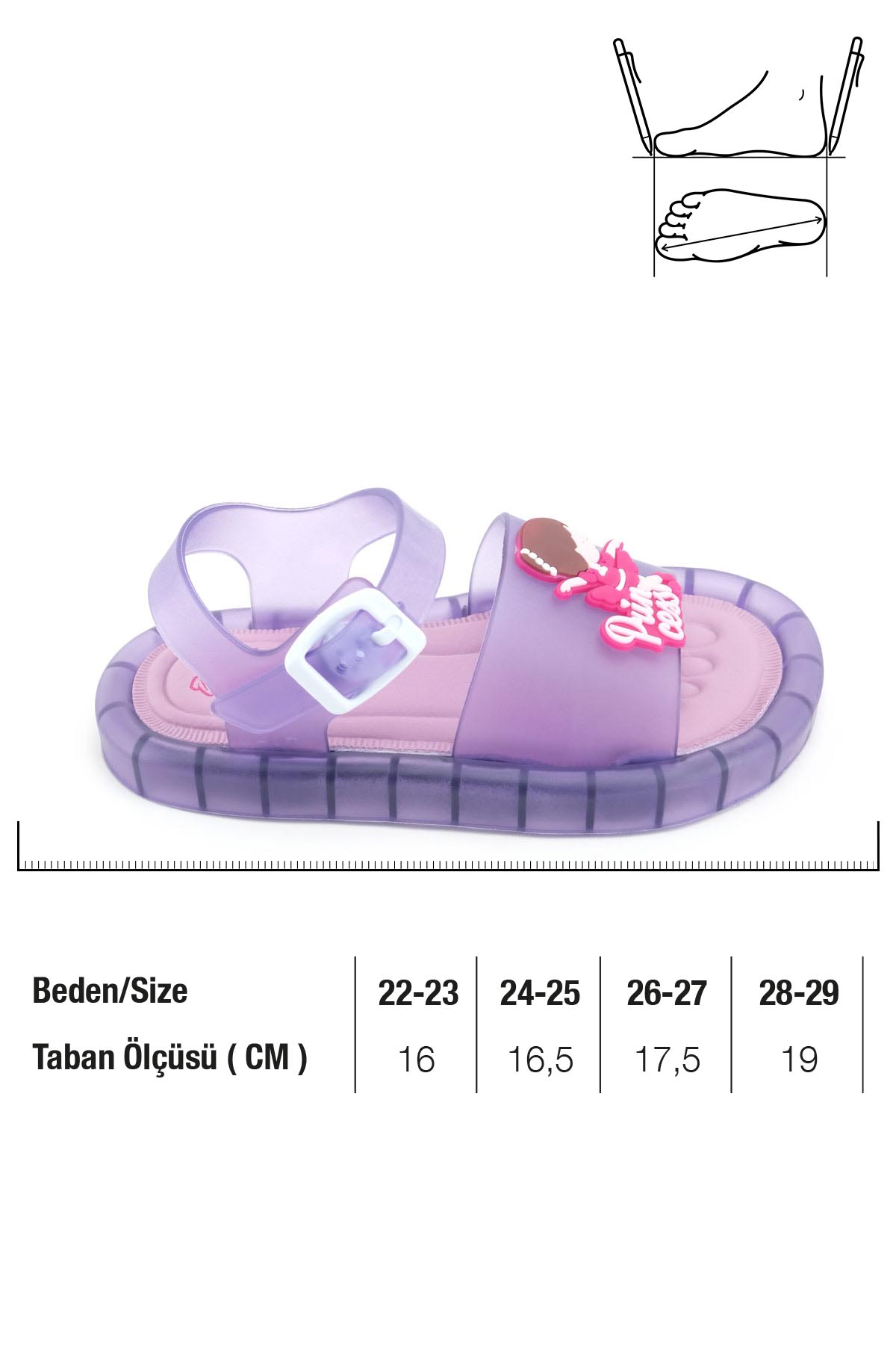 Prenses Kız Çocuk Yazlık Airblow Bilekten Tokalı Ayarlanabilir Rahat Işıklı Taban Günlük Sandalet - Görsel 3
