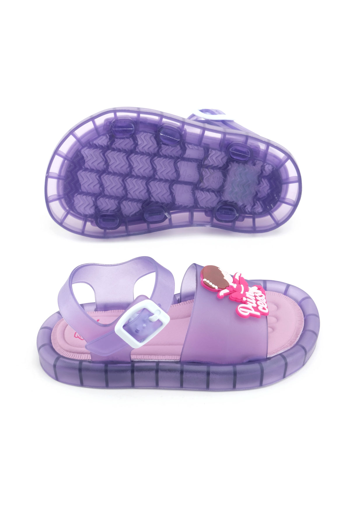 Prenses Kız Çocuk Yazlık Airblow Bilekten Tokalı Ayarlanabilir Rahat Işıklı Taban Günlük Sandalet - Görsel 6