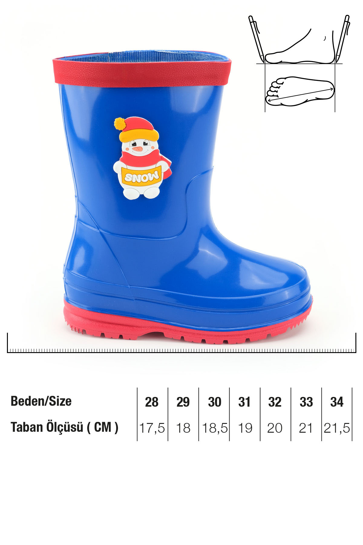 Erkek Çocuk Kışlık İçinde Çıkarılabilir Ek Çoraplı Su Geçirmez Yağmur Bot Çizme - Görsel 3