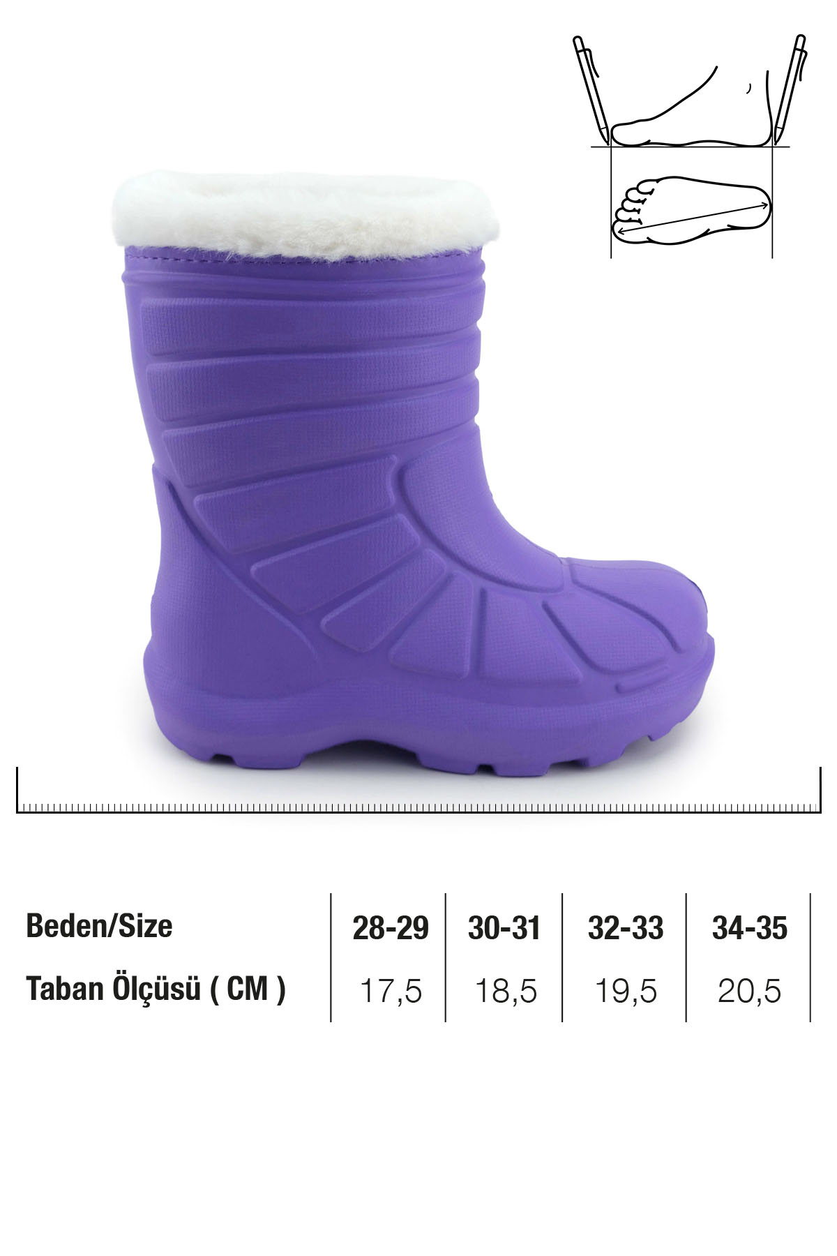 Kız Çocuk Kışlık Boğazdan Peluşlu İçi Sıcak Astarlı Su Geçirmez Yağmur Kar Bot Çizme - Görsel 3