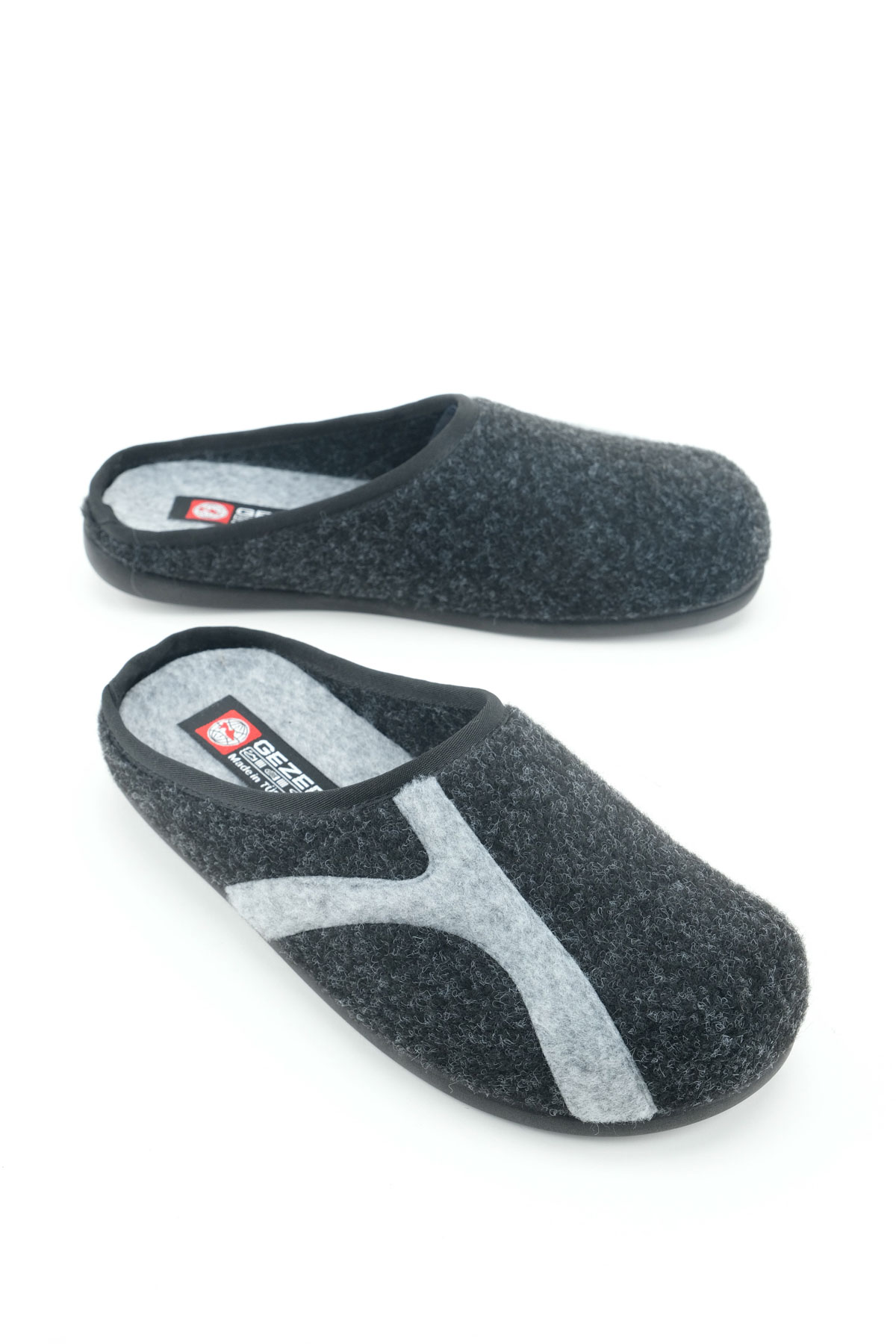 Kışlık Erkek PU Alt Taban Çıkarılabilir İç Tabanlıklı Keçe Ev Bahçe Terlik - Görsel 2