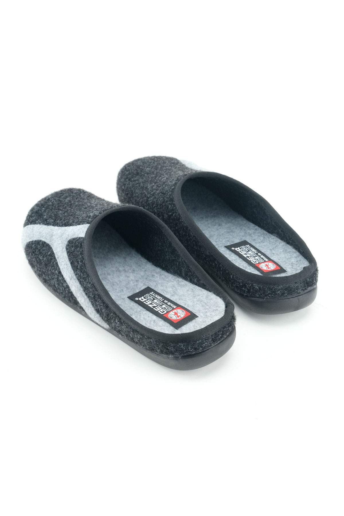 Kışlık Erkek PU Alt Taban Çıkarılabilir İç Tabanlıklı Keçe Ev Bahçe Terlik - Görsel 5