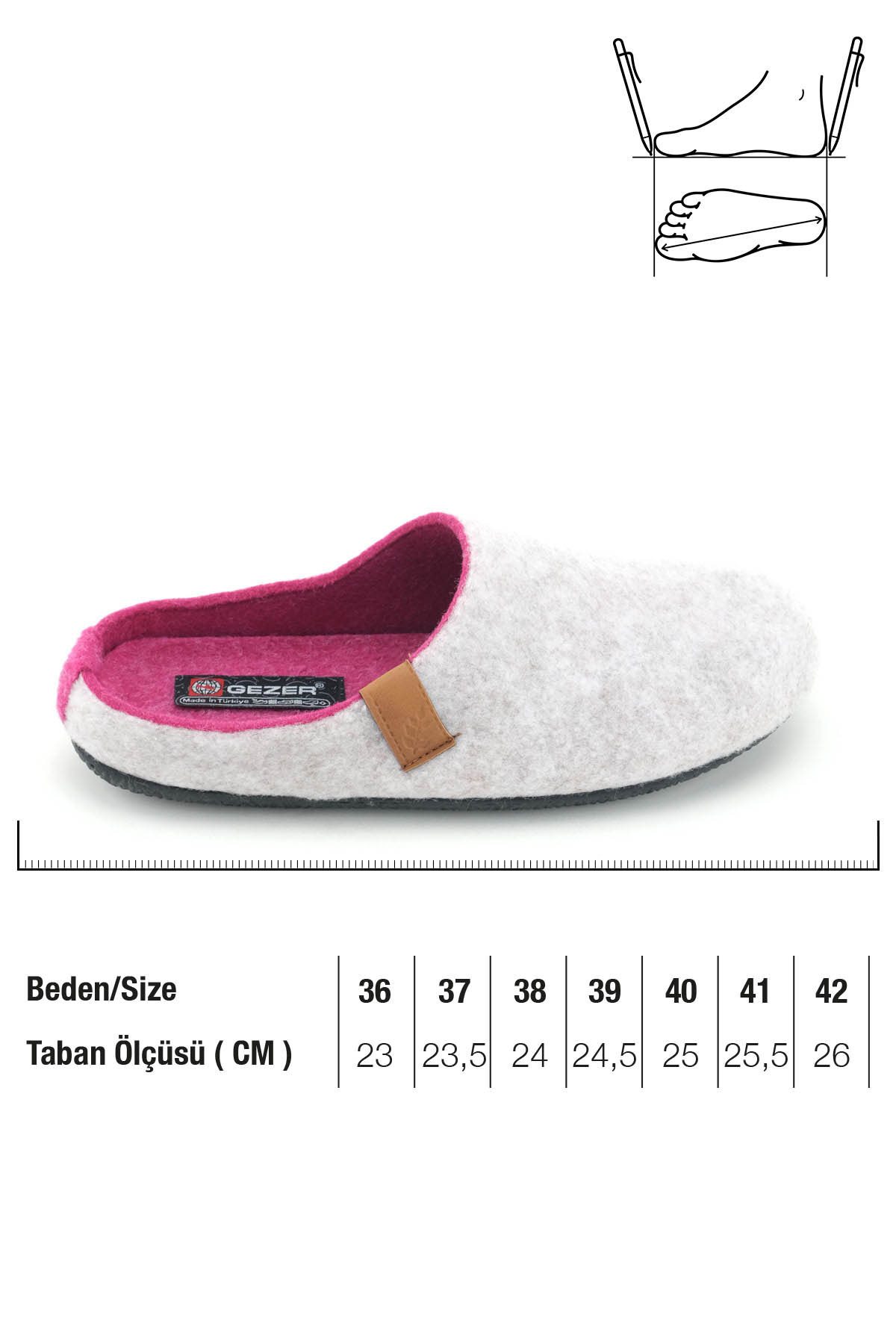 Gezer Gezer Beyaz Kışlık Çıkarılabilir Comfort Taban Kadın Ev Bahçe Terlik Sandalet & Terlik | Flo Beyaz - 3. görsel