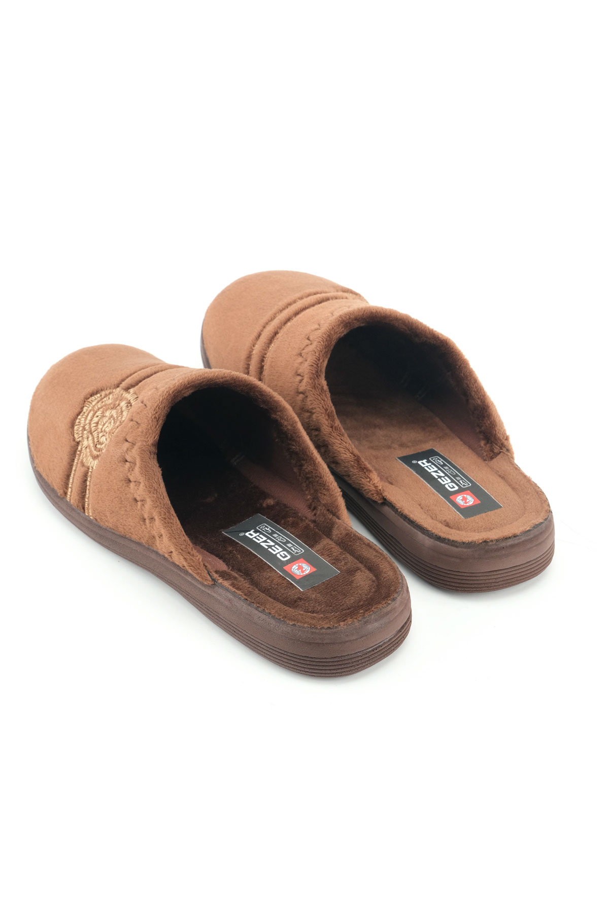 Kadın Kışlık PU Rahat Taban Nakışlı Tasarım Ev Bahçe Terlik - Görsel 5