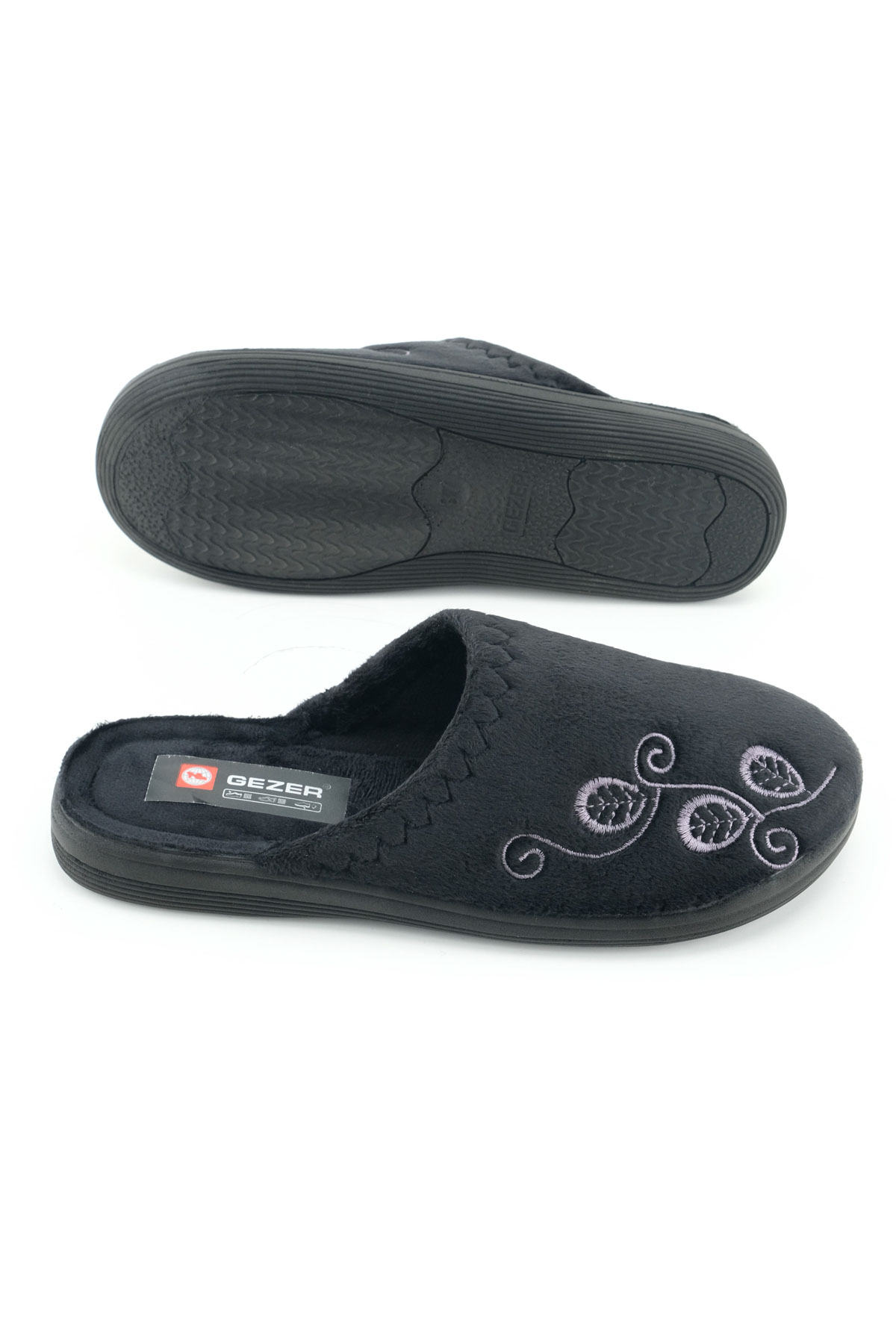 Kadın Kışlık PU Rahat Taban Nakışlı Tasarım Ev Bahçe Terlik - Görsel 6