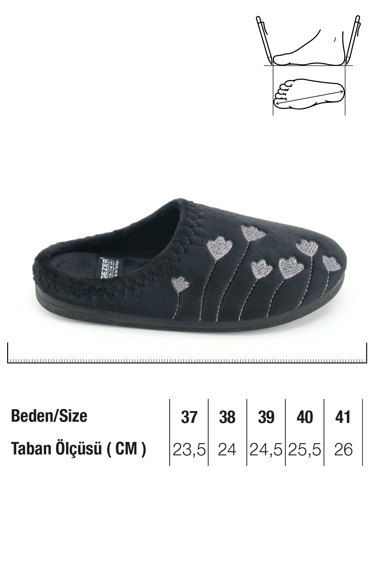 Kadın Kışlık PU Rahat Taban Nakışlı Tasarım Ev Bahçe Terlik - Görsel 3