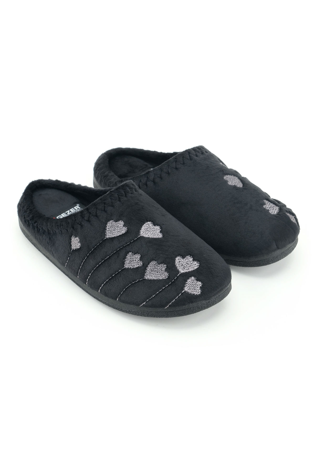 Kadın Kışlık PU Rahat Taban Nakışlı Tasarım Ev Bahçe Terlik - Görsel 4