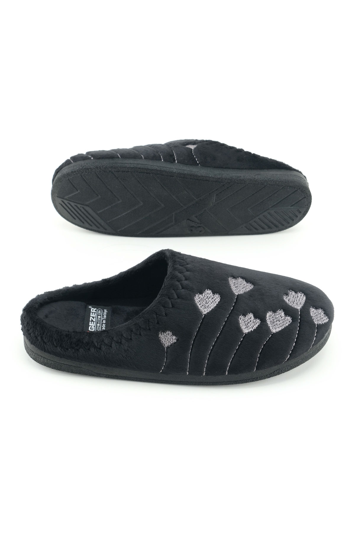 Kadın Kışlık PU Rahat Taban Nakışlı Tasarım Ev Bahçe Terlik - Görsel 6