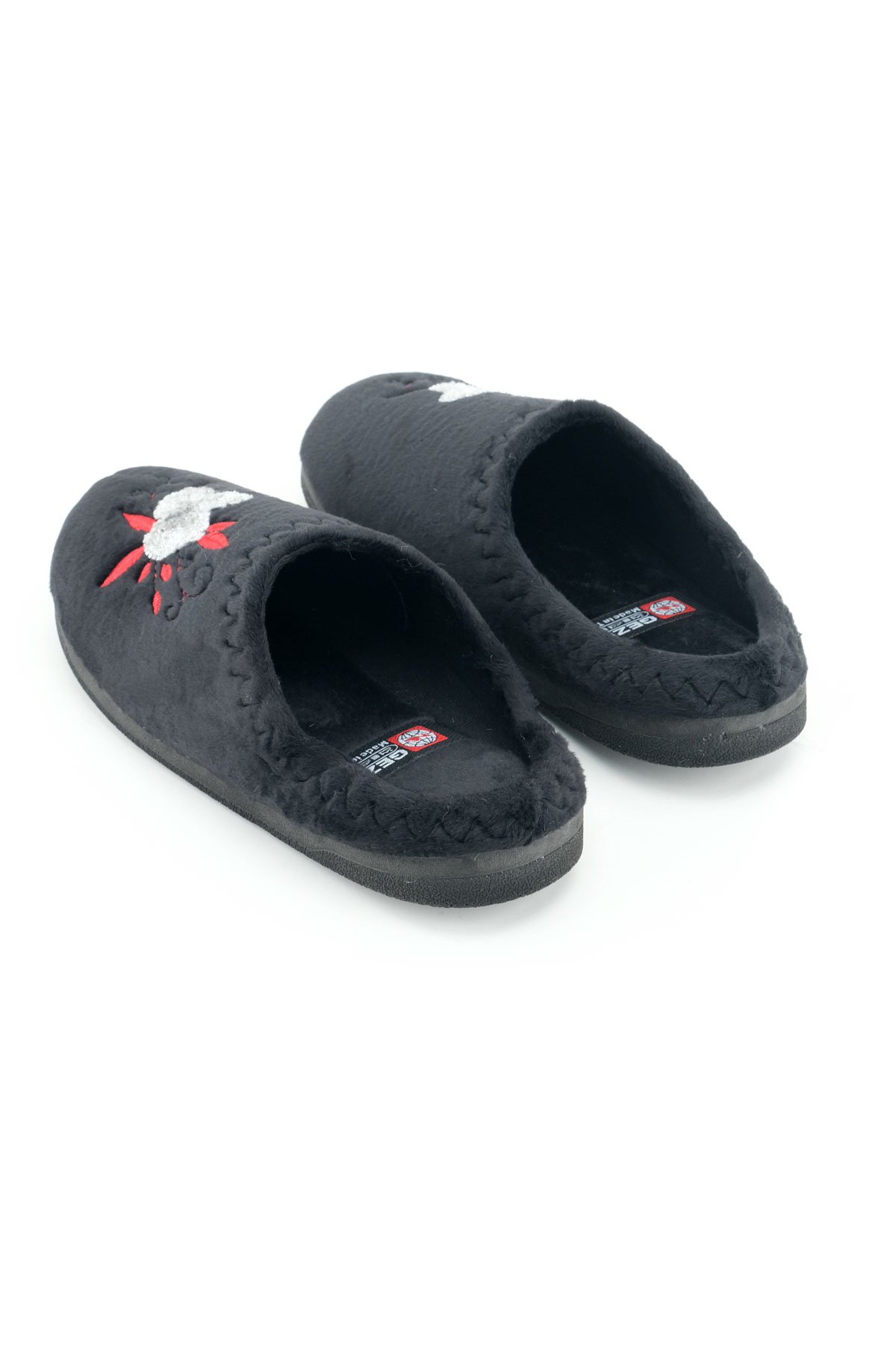 Kadın Kışlık PU Rahat Taban Nakışlı Tasarım Ev Bahçe Terlik - Görsel 5