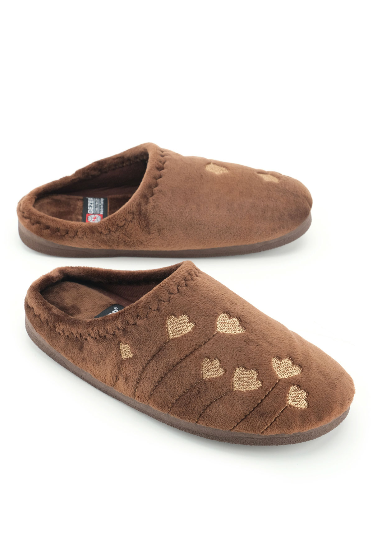 Kadın Kışlık PU Rahat Taban Nakışlı Tasarım Ev Bahçe Terlik - Görsel 2