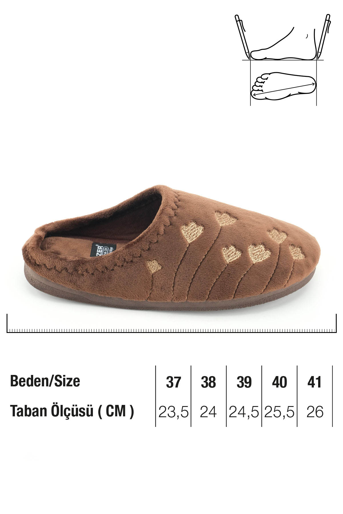 Kadın Kışlık PU Rahat Taban Nakışlı Tasarım Ev Bahçe Terlik - Görsel 3