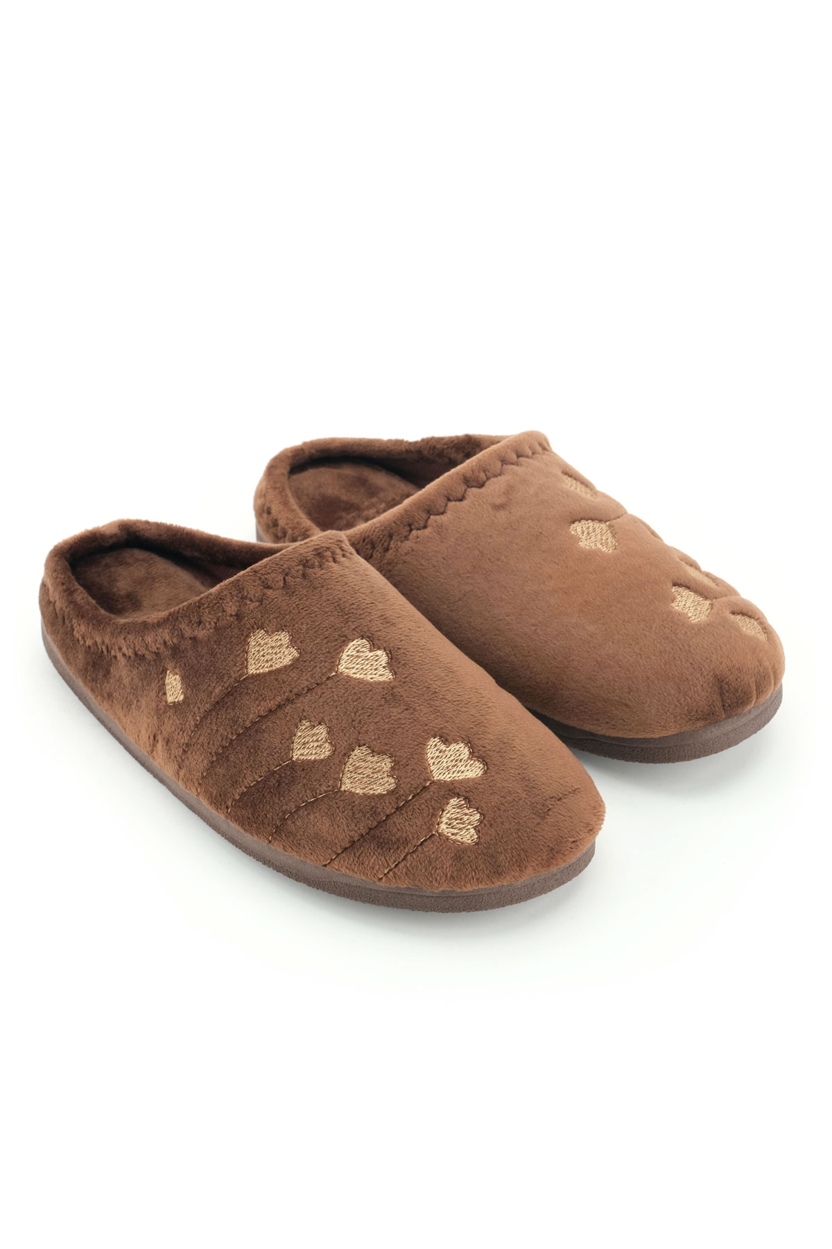 Kadın Kışlık PU Rahat Taban Nakışlı Tasarım Ev Bahçe Terlik - Görsel 4