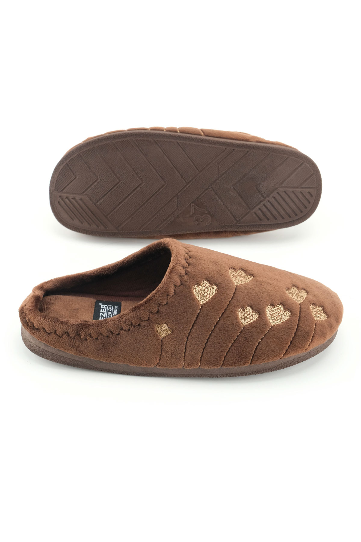 Kadın Kışlık PU Rahat Taban Nakışlı Tasarım Ev Bahçe Terlik - Görsel 6