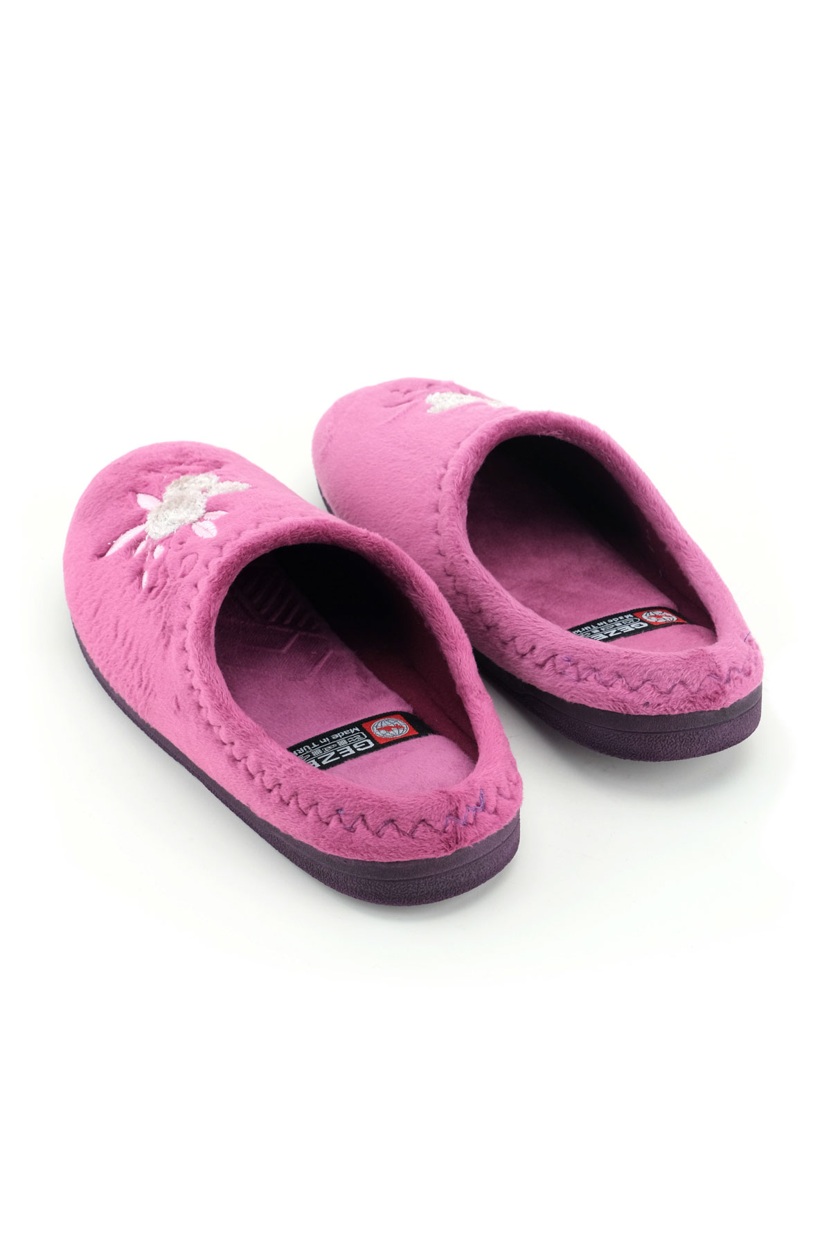 Kadın Kışlık PU Rahat Taban Nakışlı Tasarım Ev Bahçe Terlik - Görsel 5