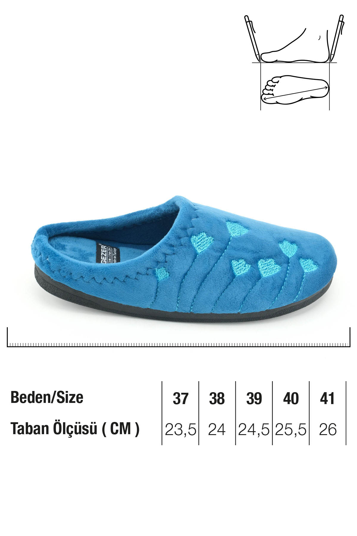 Kadın Kışlık PU Rahat Taban Nakışlı Tasarım Ev Bahçe Terlik - Görsel 3