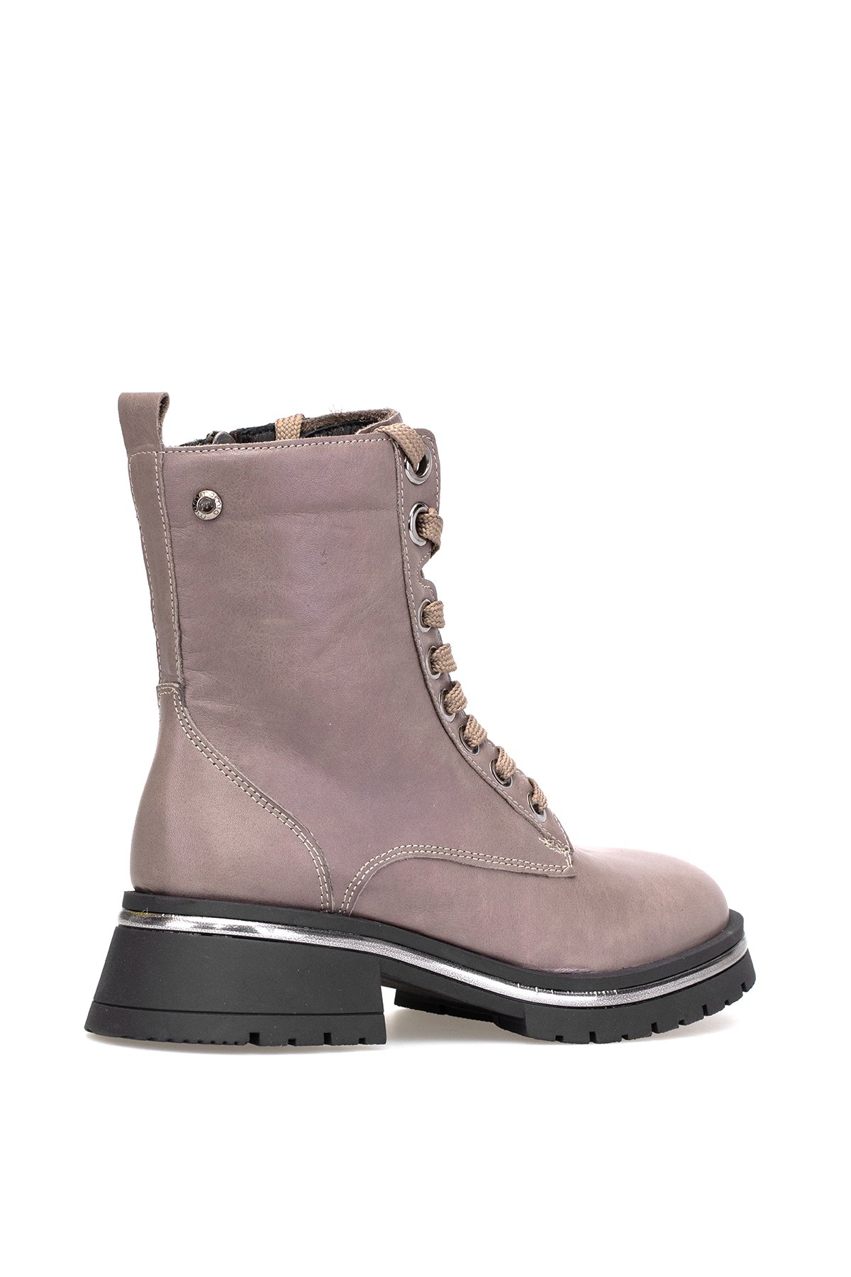 D25KB-4610 Kadın Hakiki Deri Topuklu Bot Vizon - Görsel 5