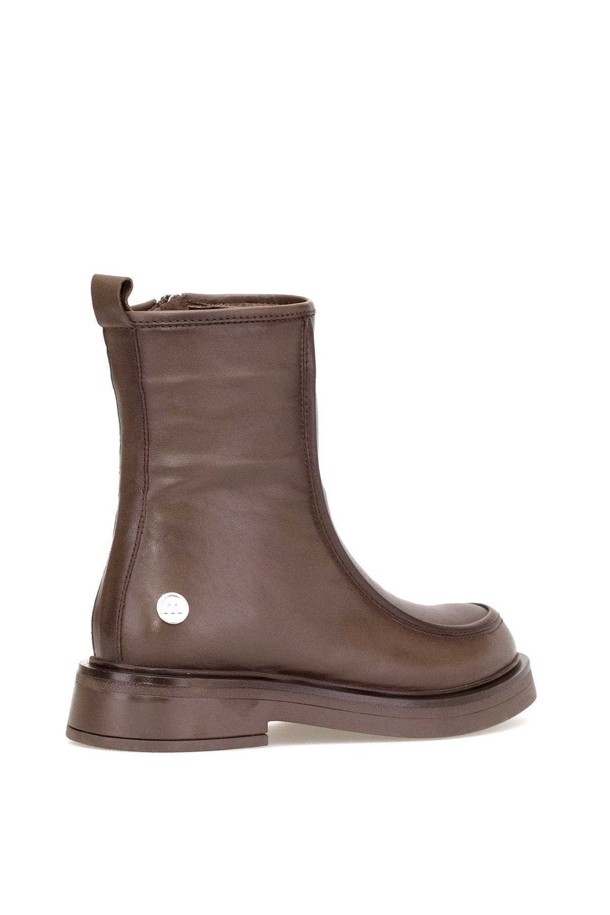 D25KB-8150 Kadın Hakiki Deri Düz Bot Kahverengi - Görsel 5