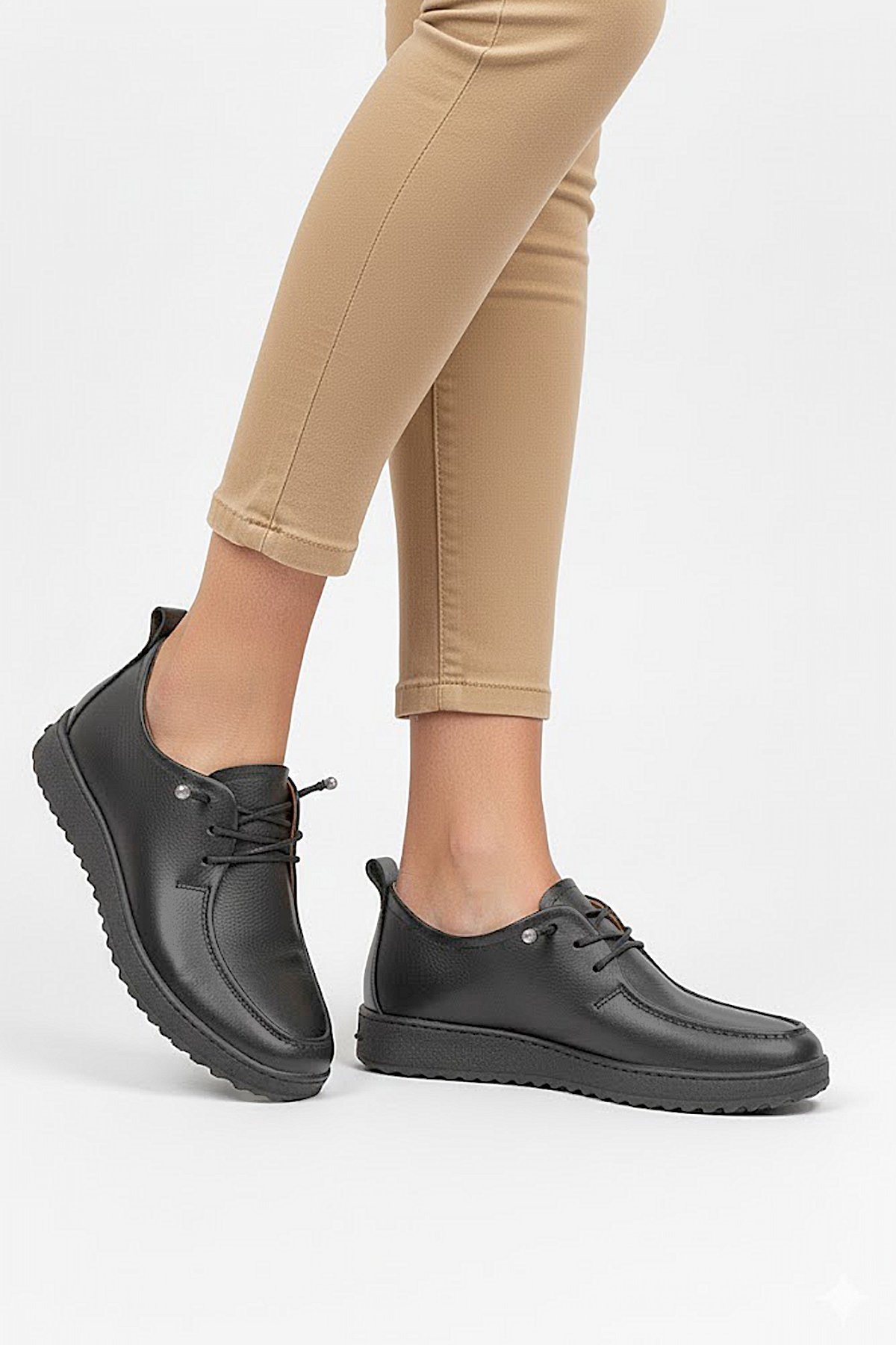 Elit ASSCL100 Kadın Hakiki Deri Casual Ayakkabı Siyah - Görsel 3