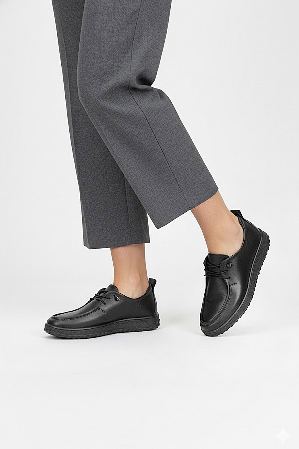 Elit ASSCL100 Kadın Hakiki Deri Casual Ayakkabı Siyah - Görsel 4