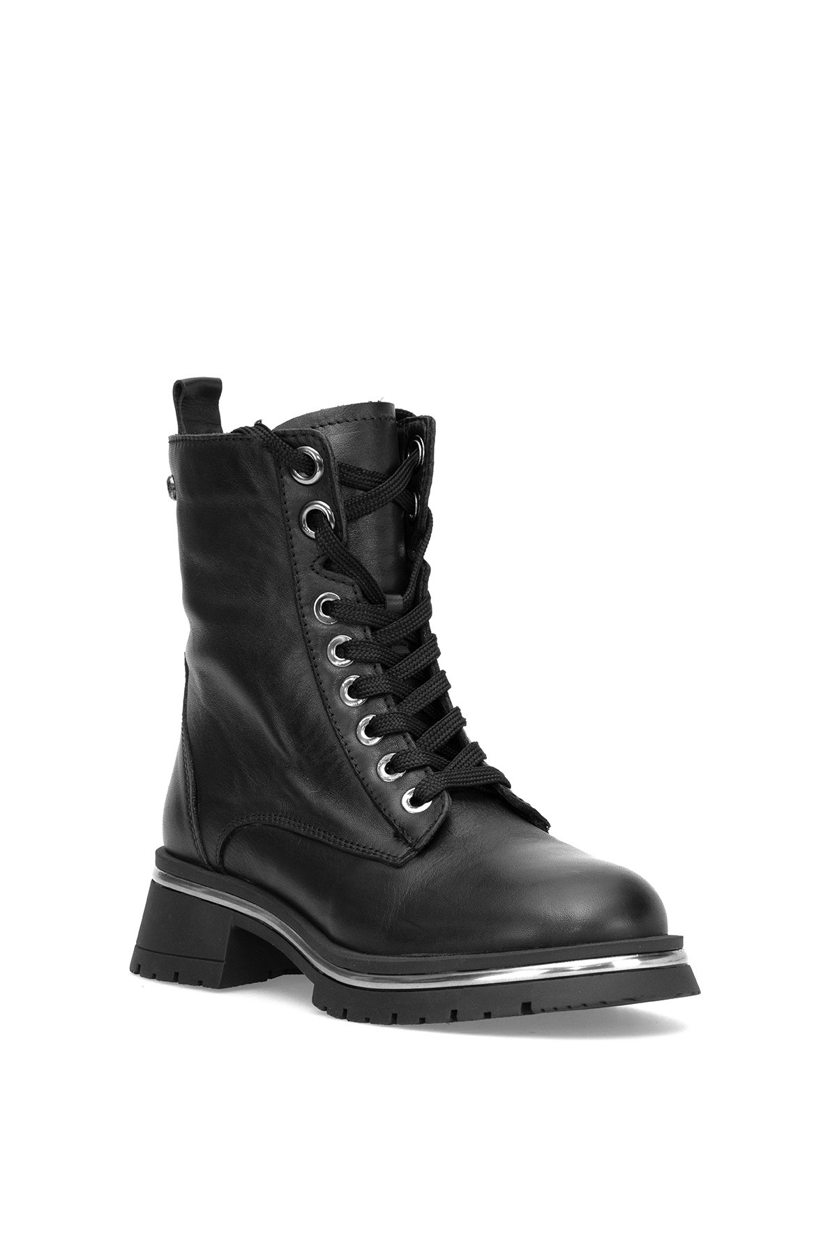 D25KB-4610 Kadın Hakiki Deri Topuklu Bot Siyah - Görsel 3