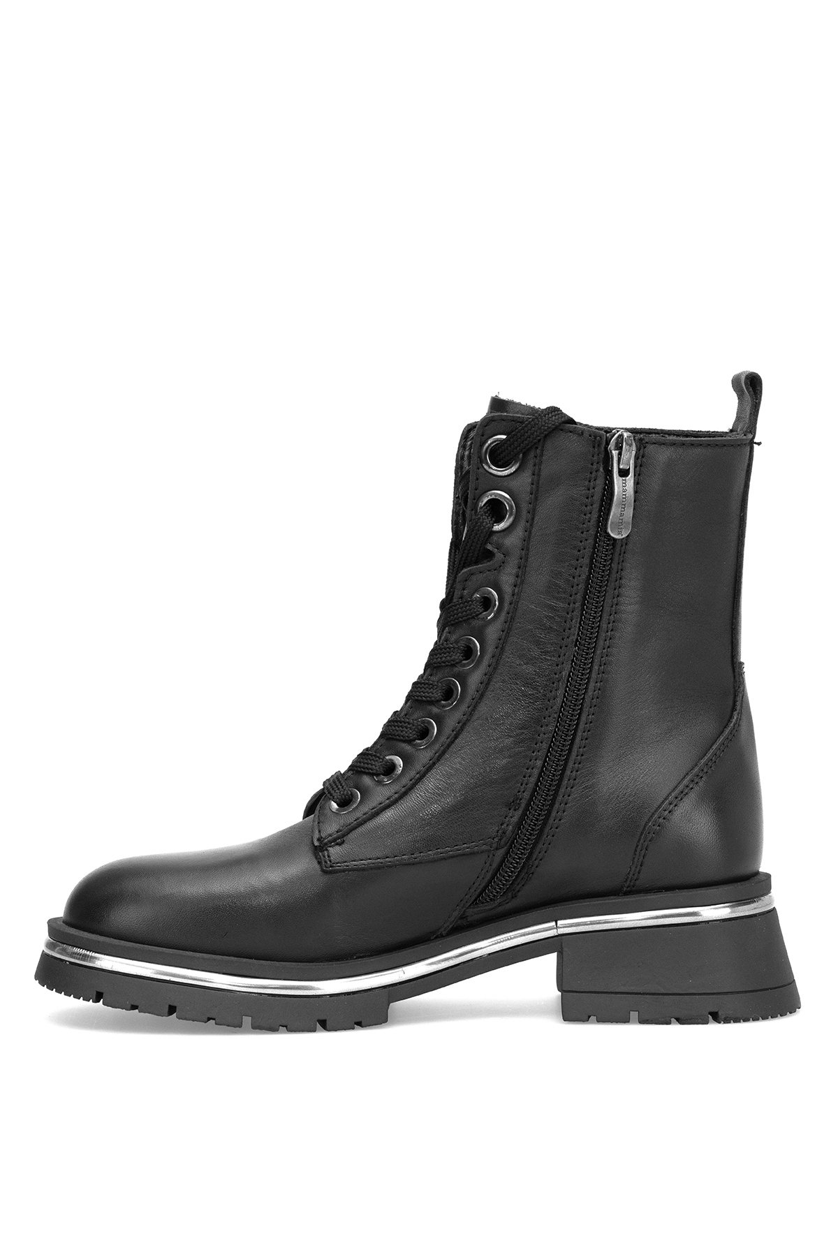 D25KB-4610 Kadın Hakiki Deri Topuklu Bot Siyah - Görsel 4