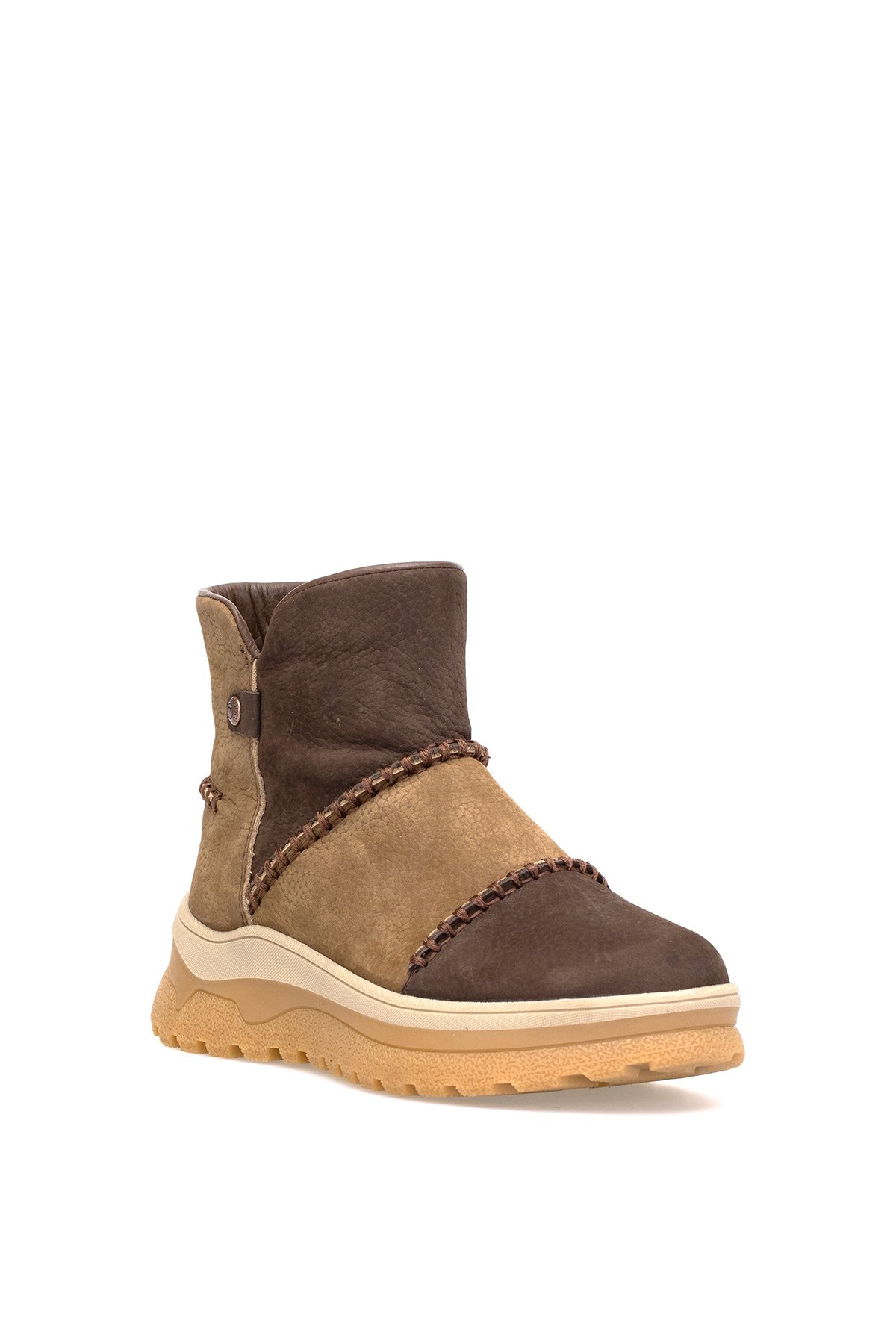 D25KB-4090 Kadın Hakiki Nubuk Deri Düz Bot Kahverengi - Görsel 3