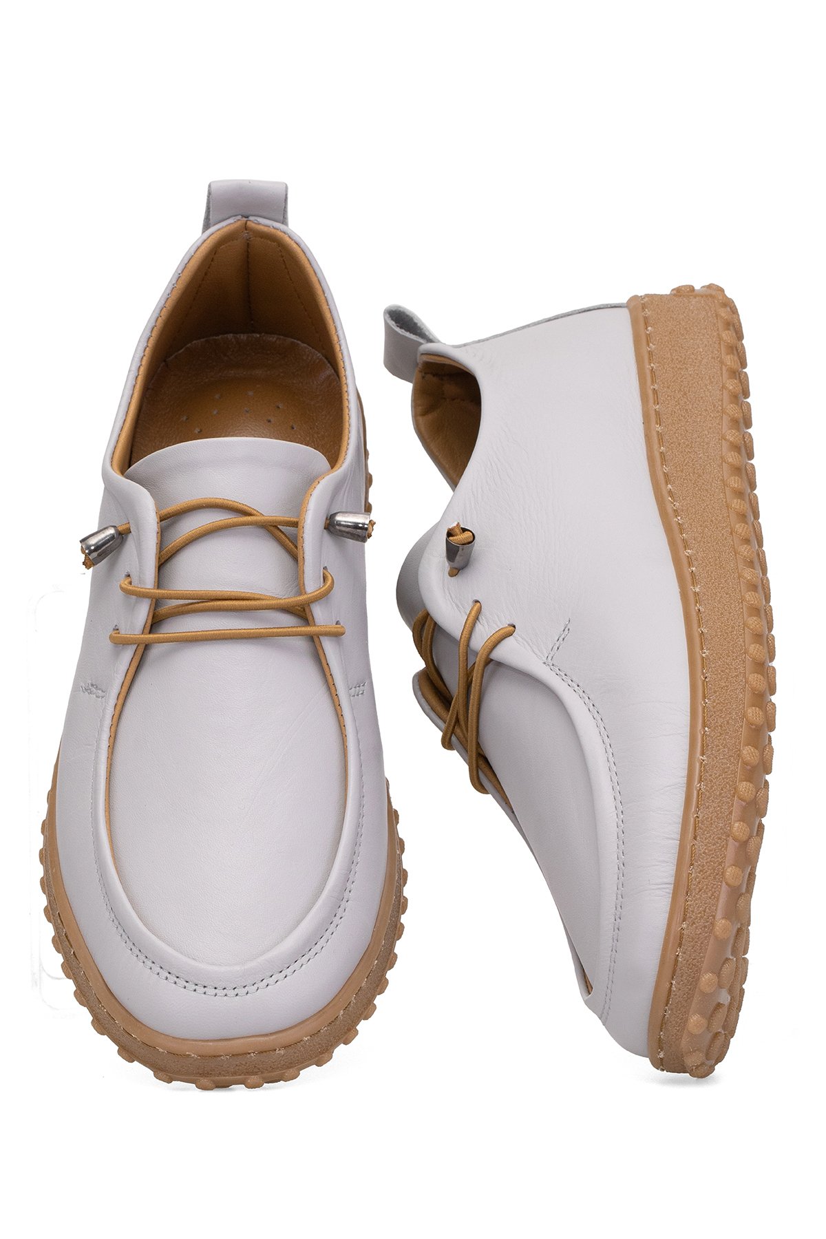 Elit ASSCL100 Kadın Hakiki Deri Casual Ayakkabı Gri - Görsel 6