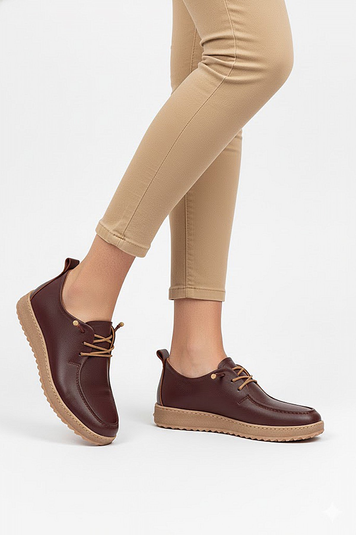 Elit ASSCL100 Kadın Hakiki Deri Casual Ayakkabı Bordo - Görsel 2