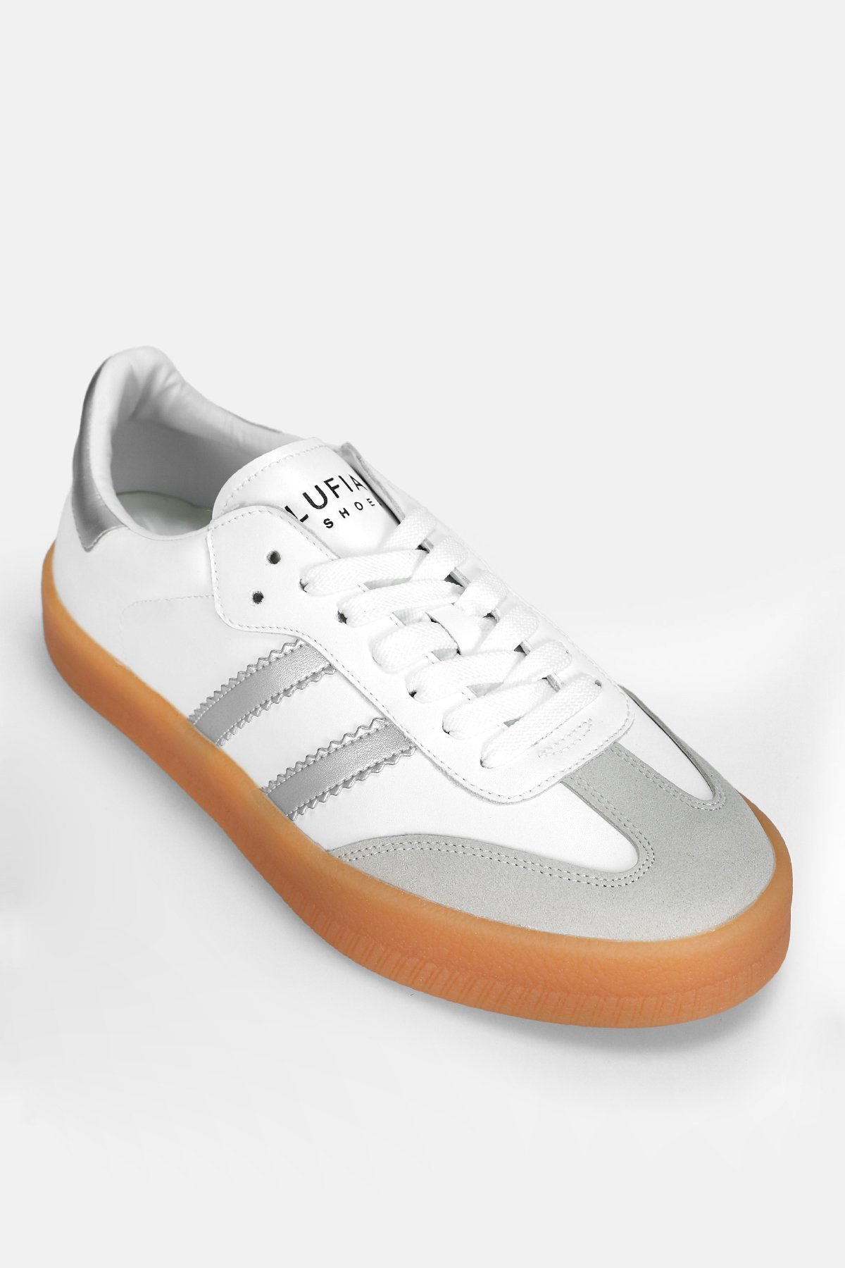 112230234 David 25K Erkek Hakiki Deri Klasik Sneaker Beyaz - Görsel 3