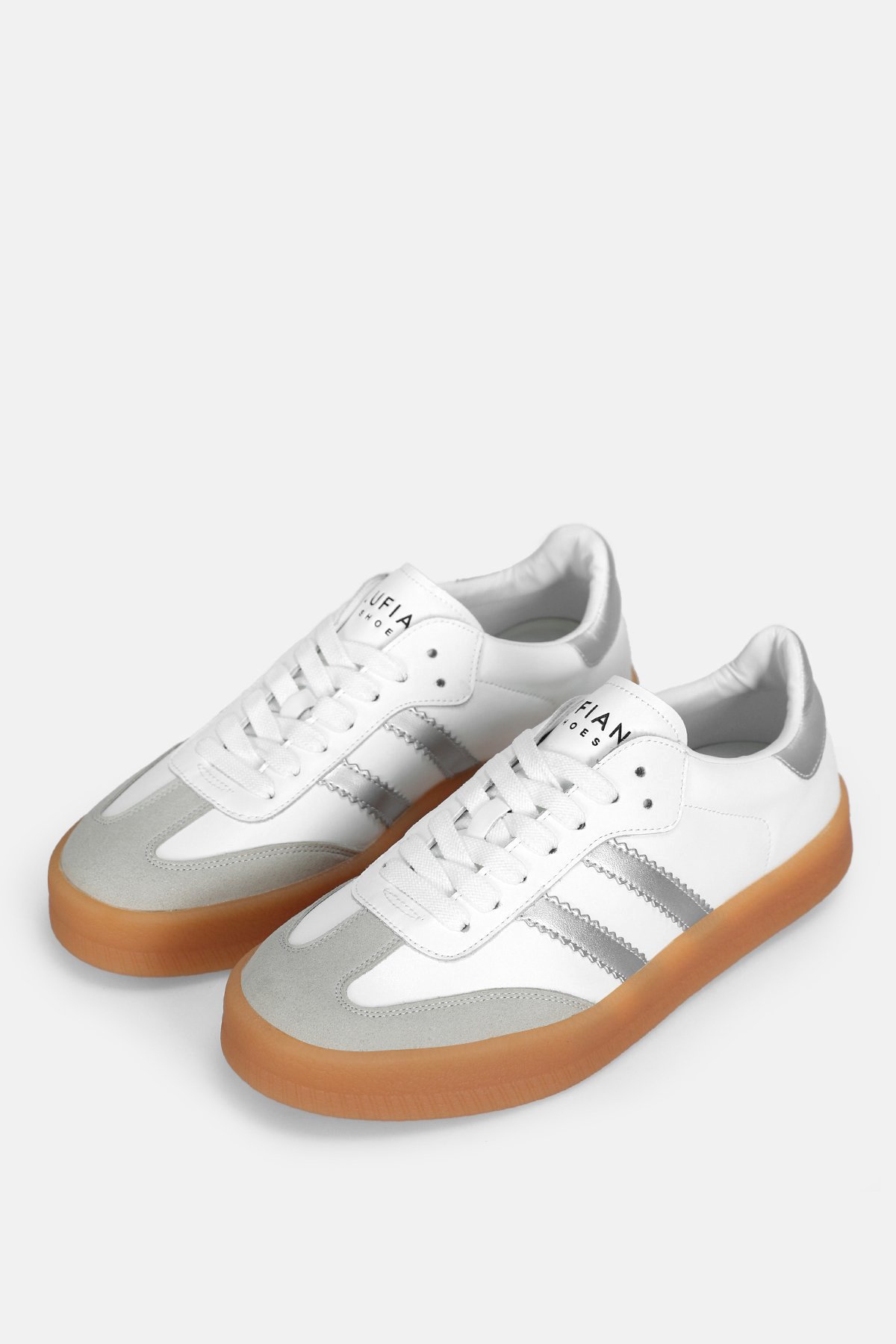 112230234 David 25K Erkek Hakiki Deri Klasik Sneaker Beyaz - Görsel 5