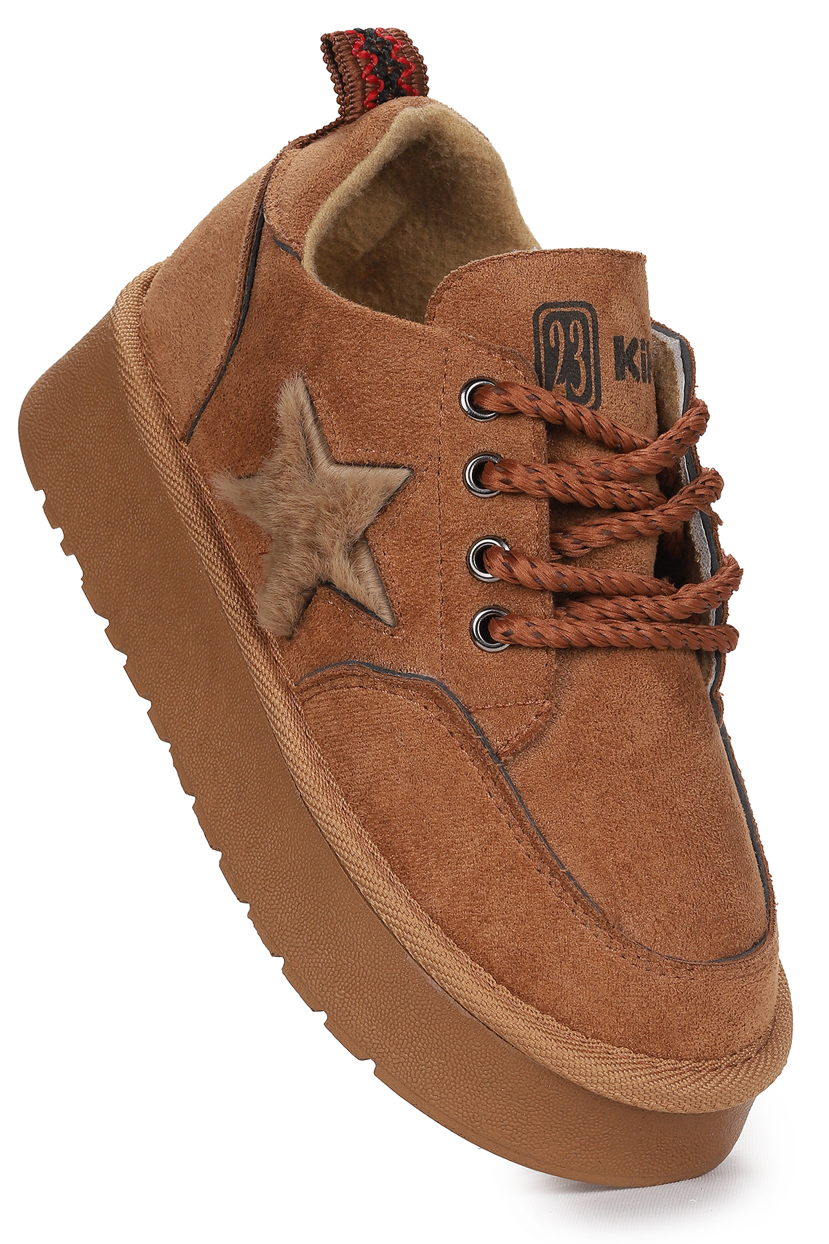 Parva Bağcıklı Kız Çocuk Günlük Spor Bot Ayakkabı Taba - Görsel 4