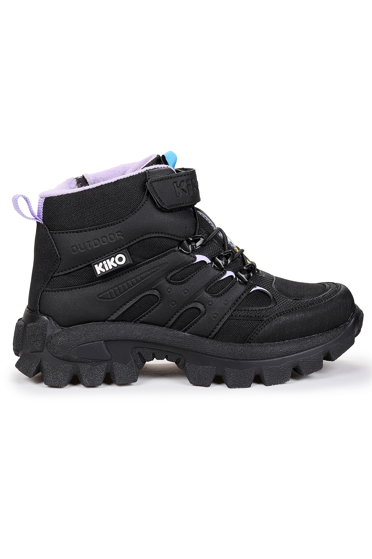 Sumy Termo Taban Cırtlı Kız Çocuk Spor Bot Ayakkabı Siyah - Lila - Görsel 2