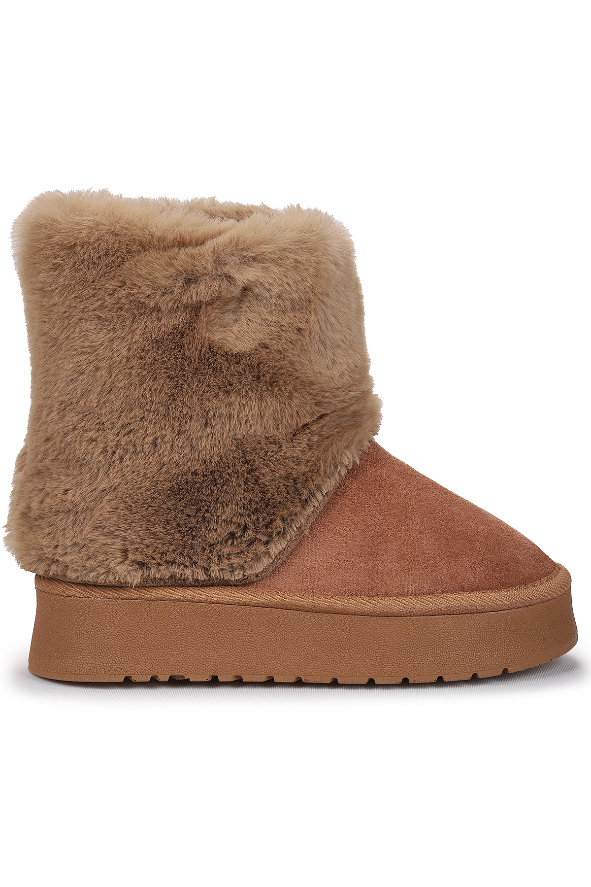 Nera Kürklü Kız Çocuk Süet Bot Ayakkabı Taba - Görsel 2