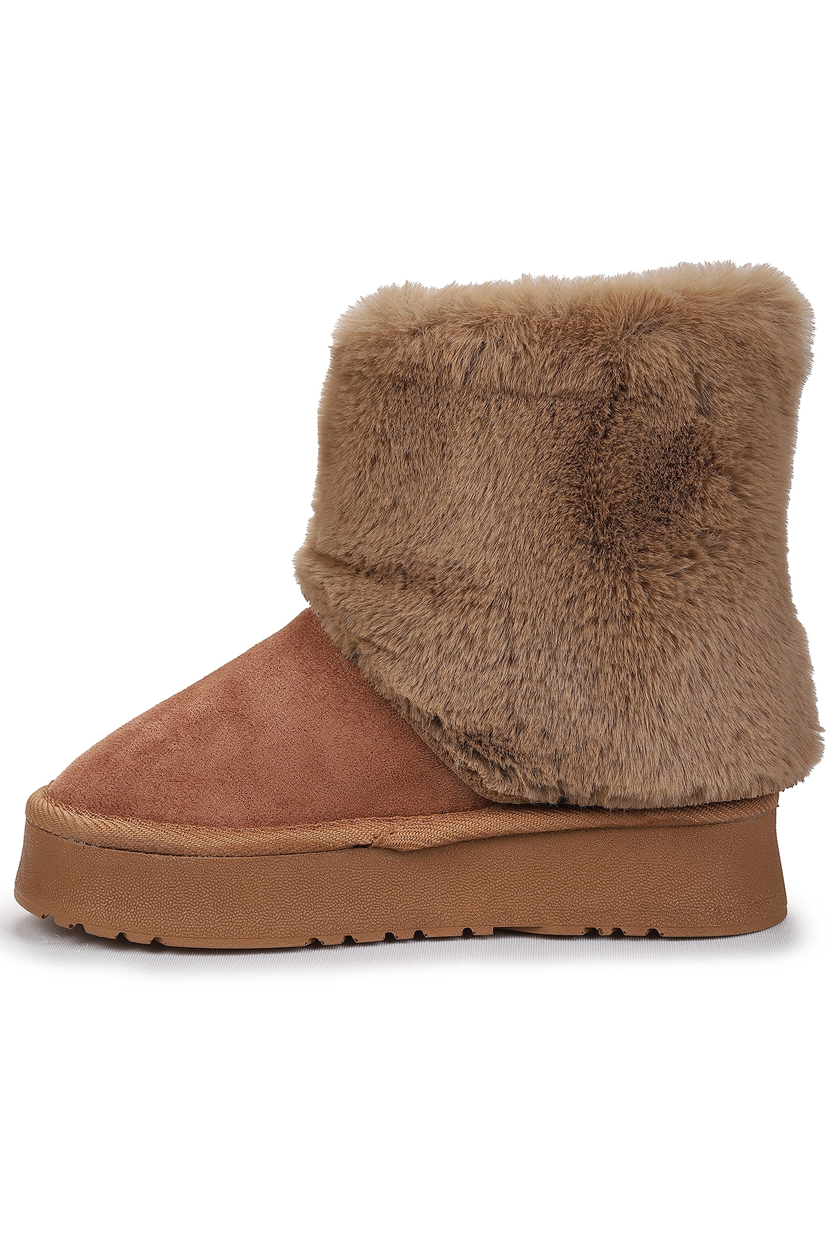 Nera Kürklü Kız Çocuk Süet Bot Ayakkabı Taba - Görsel 5