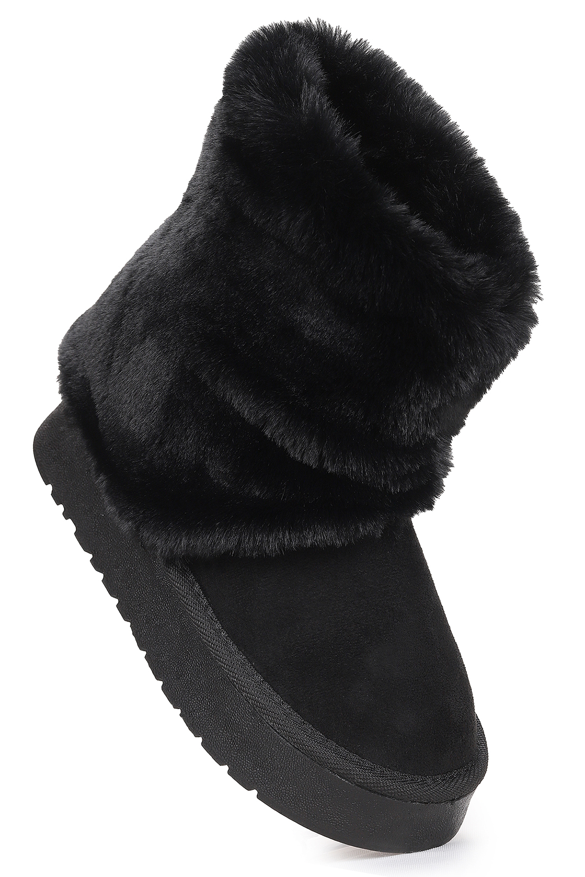 Nera Kürklü Kız Çocuk Süet Bot Ayakkabı Siyah - Görsel 4