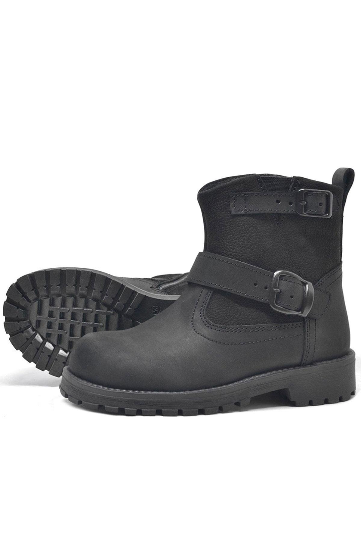 Hakiki Deri Siyah Fermuarlı Çocuk Bot Çizme - Görsel 6