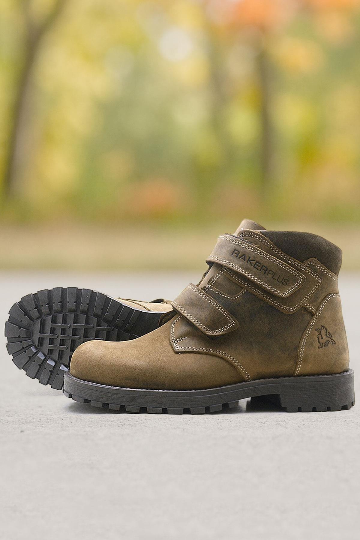 Sentor Hakiki Deri Kum Rengi Kürklü Cırtlı Çocuk Bot - Görsel 3