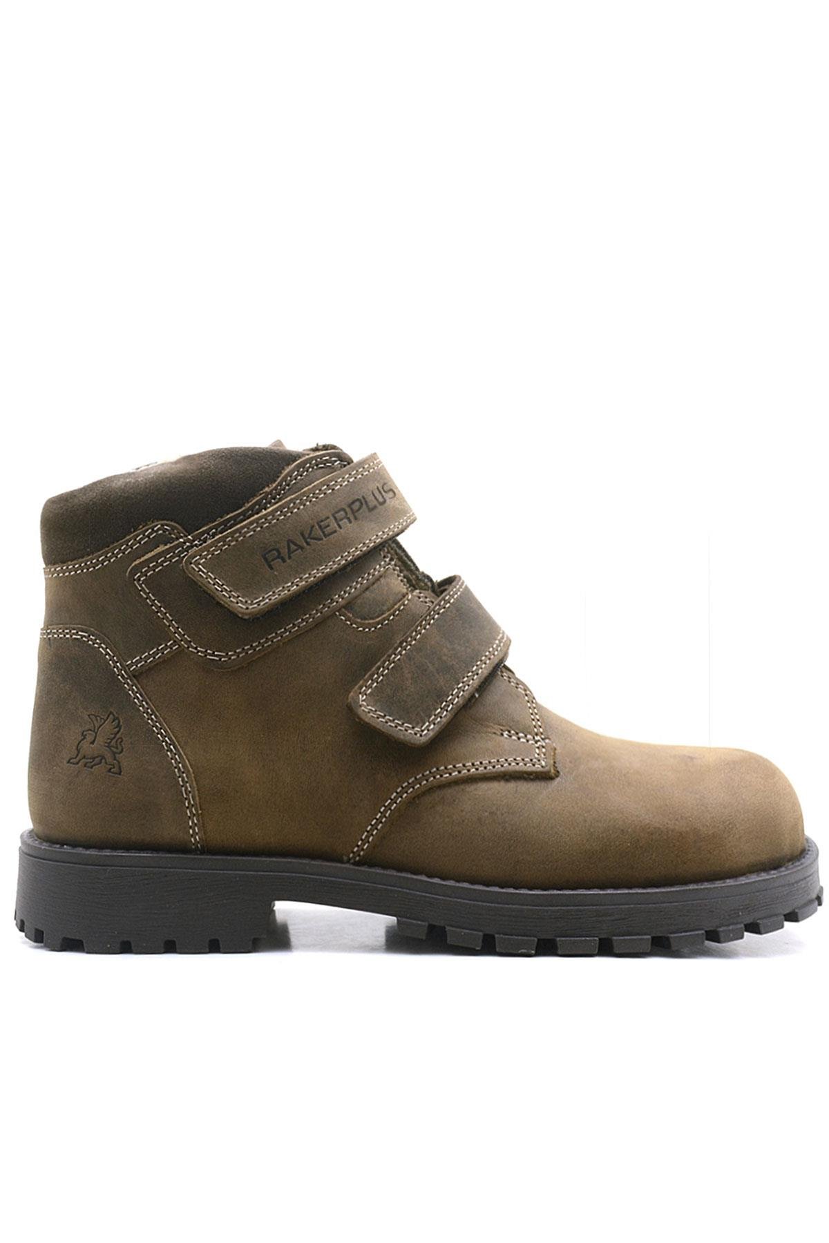 Sentor Hakiki Deri Kum Rengi Kürklü Cırtlı Çocuk Bot - Görsel 4