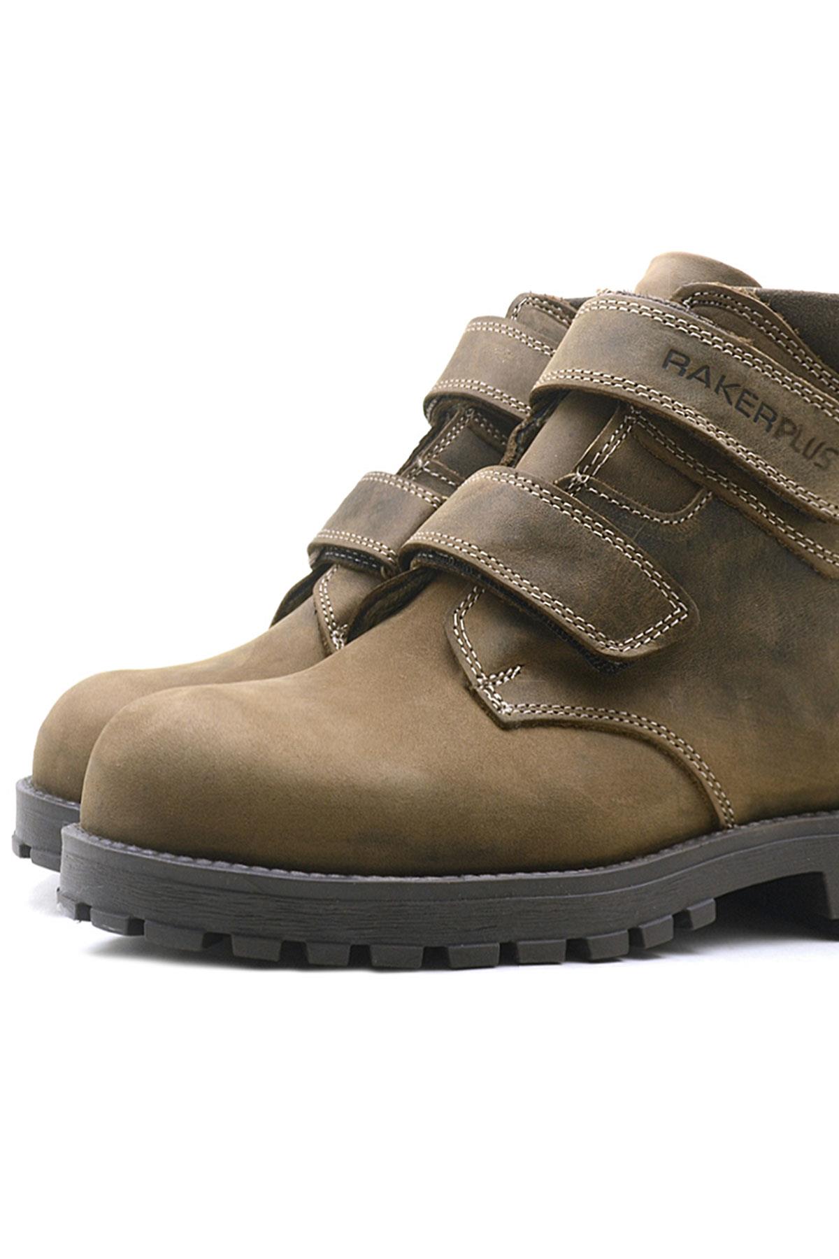 Sentor Hakiki Deri Kum Rengi Kürklü Cırtlı Çocuk Bot - Görsel 7