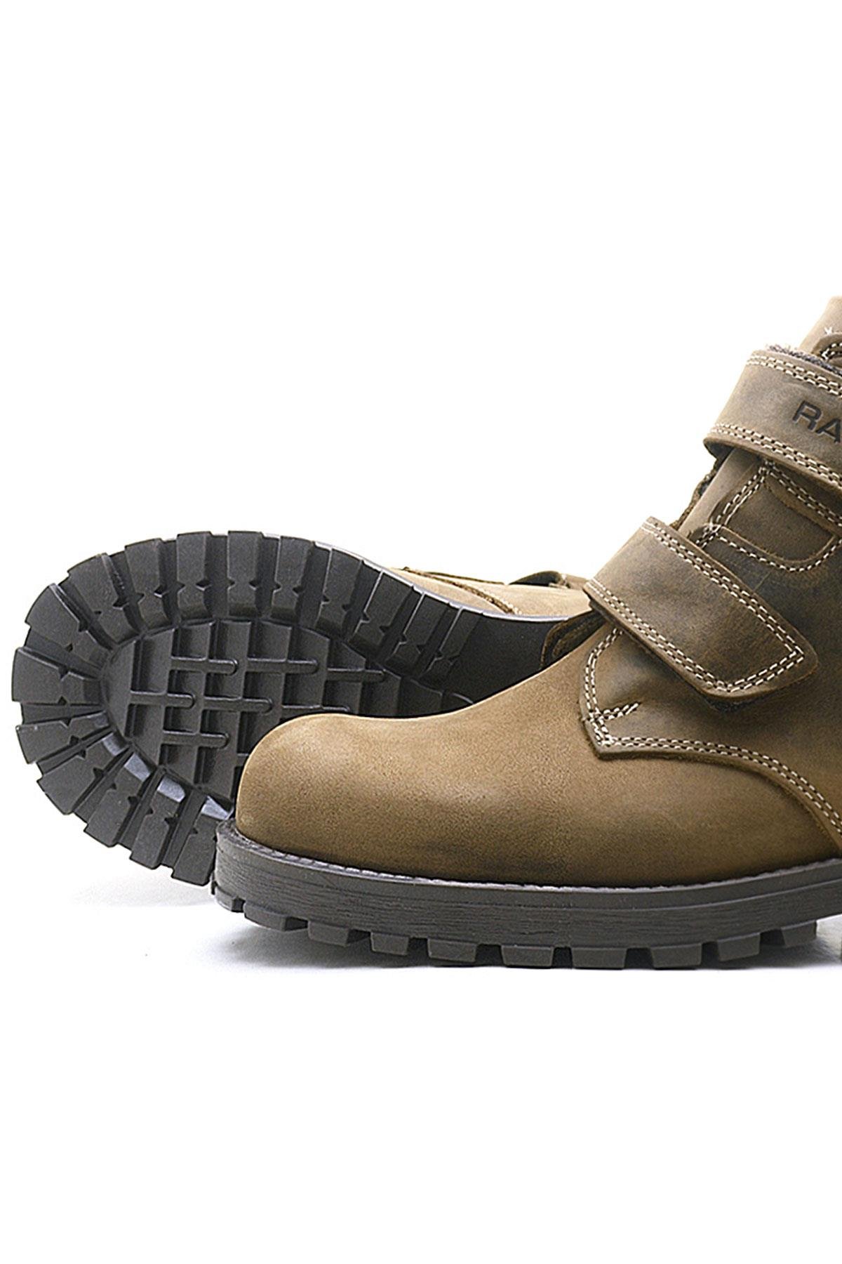 Sentor Hakiki Deri Kum Rengi Kürklü Cırtlı Çocuk Bot - Görsel 8