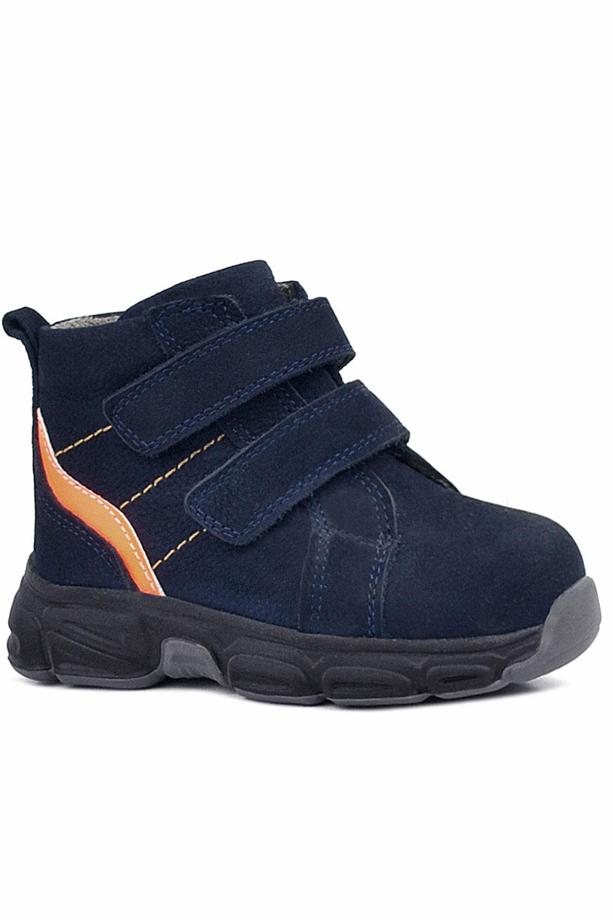Hakiki Deri Lacivert Cırtlı Spor Erkek Bebek Bot - Görsel 2