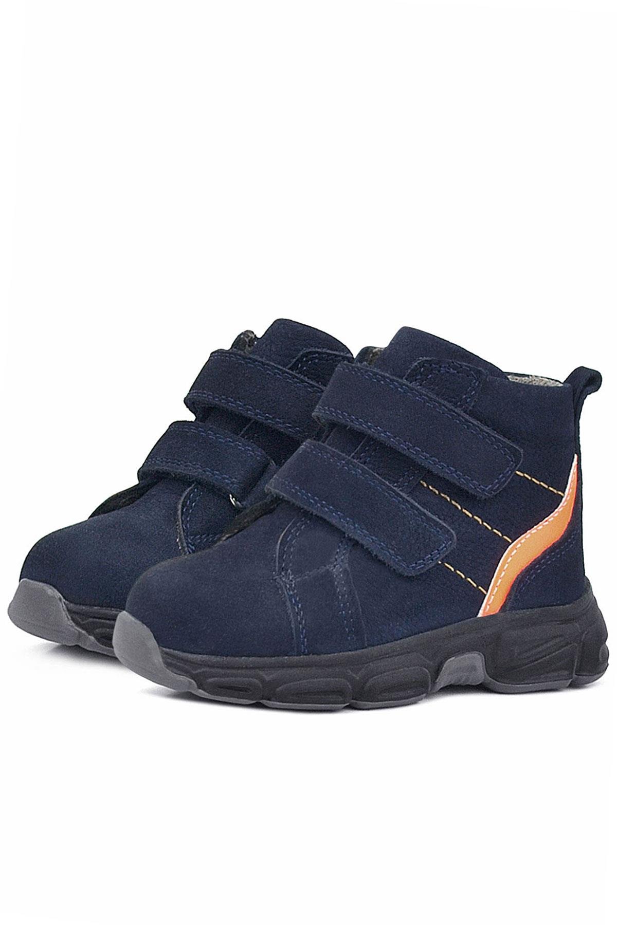 Hakiki Deri Lacivert Cırtlı Spor Erkek Bebek Bot - Görsel 6